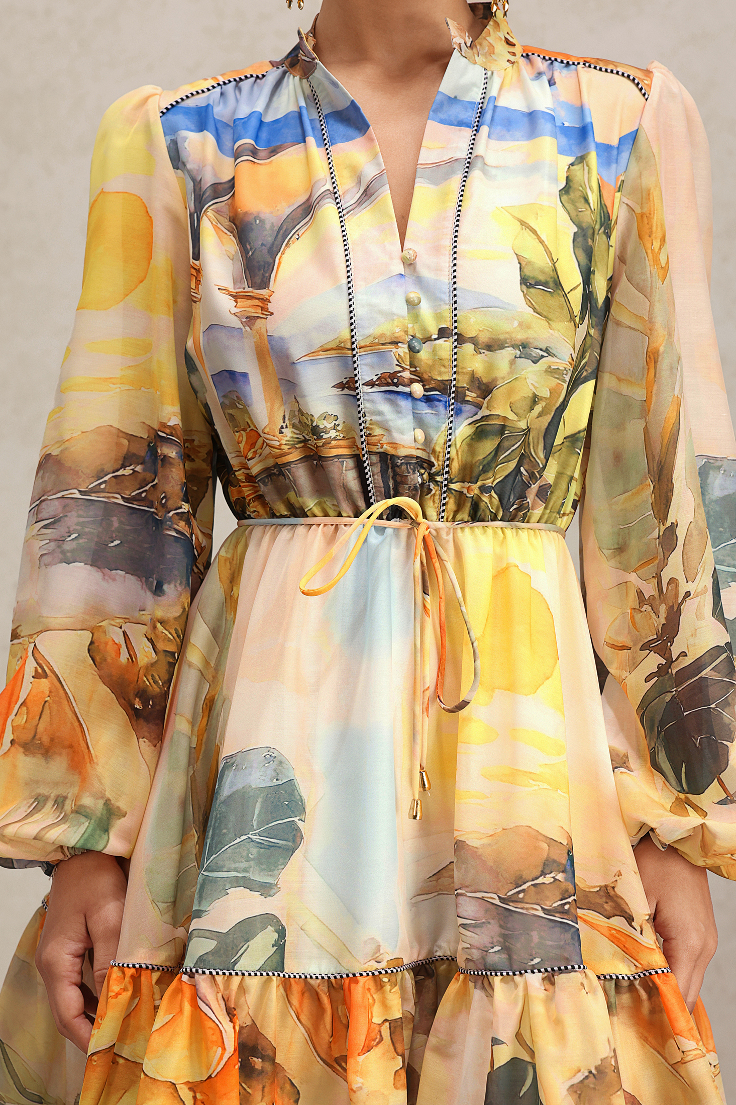 Dazie Puff Sleeves Floral Printed Mini Dress