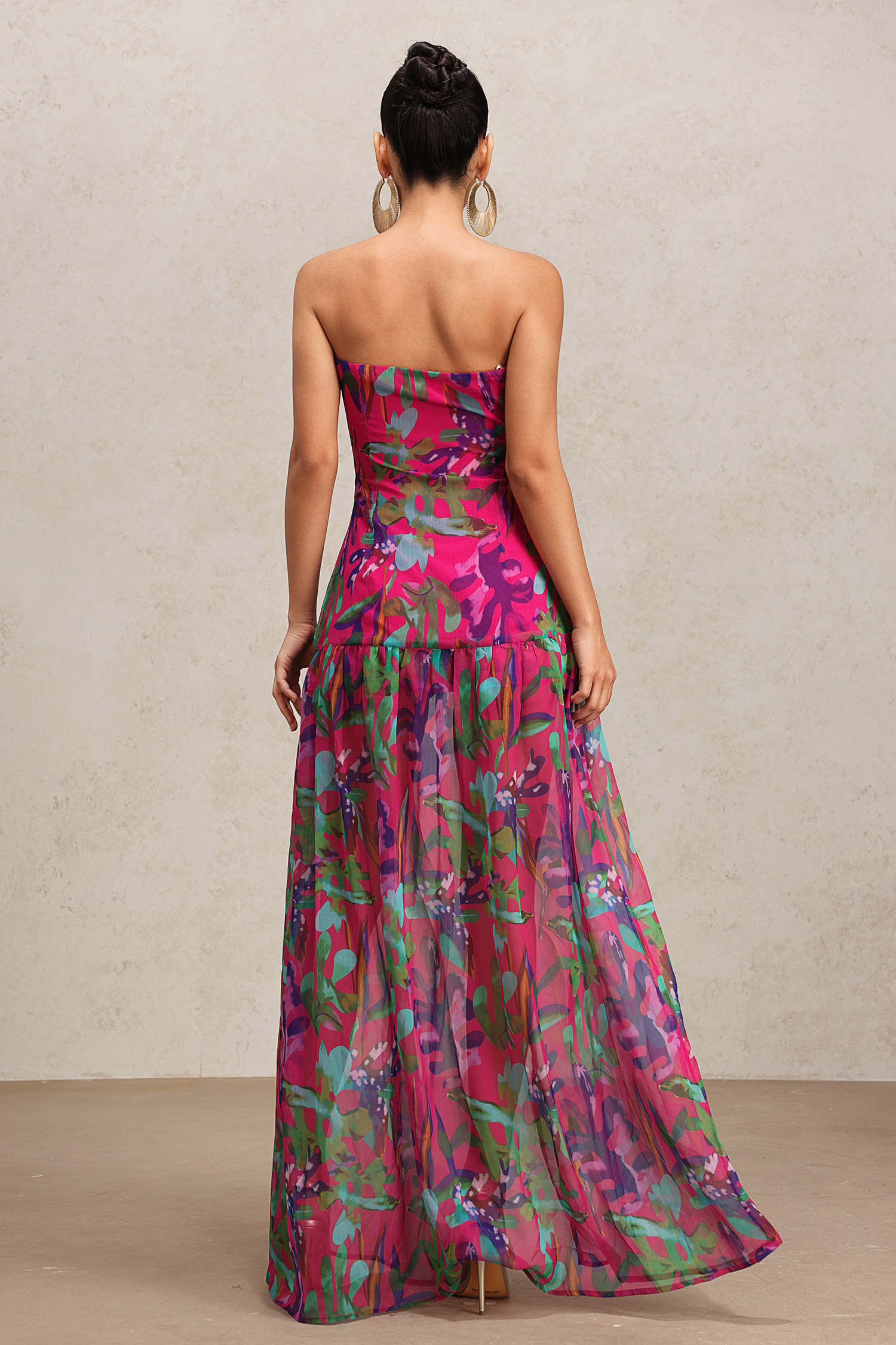 Selma Sleeveless Printed High Slit Maxi Dress