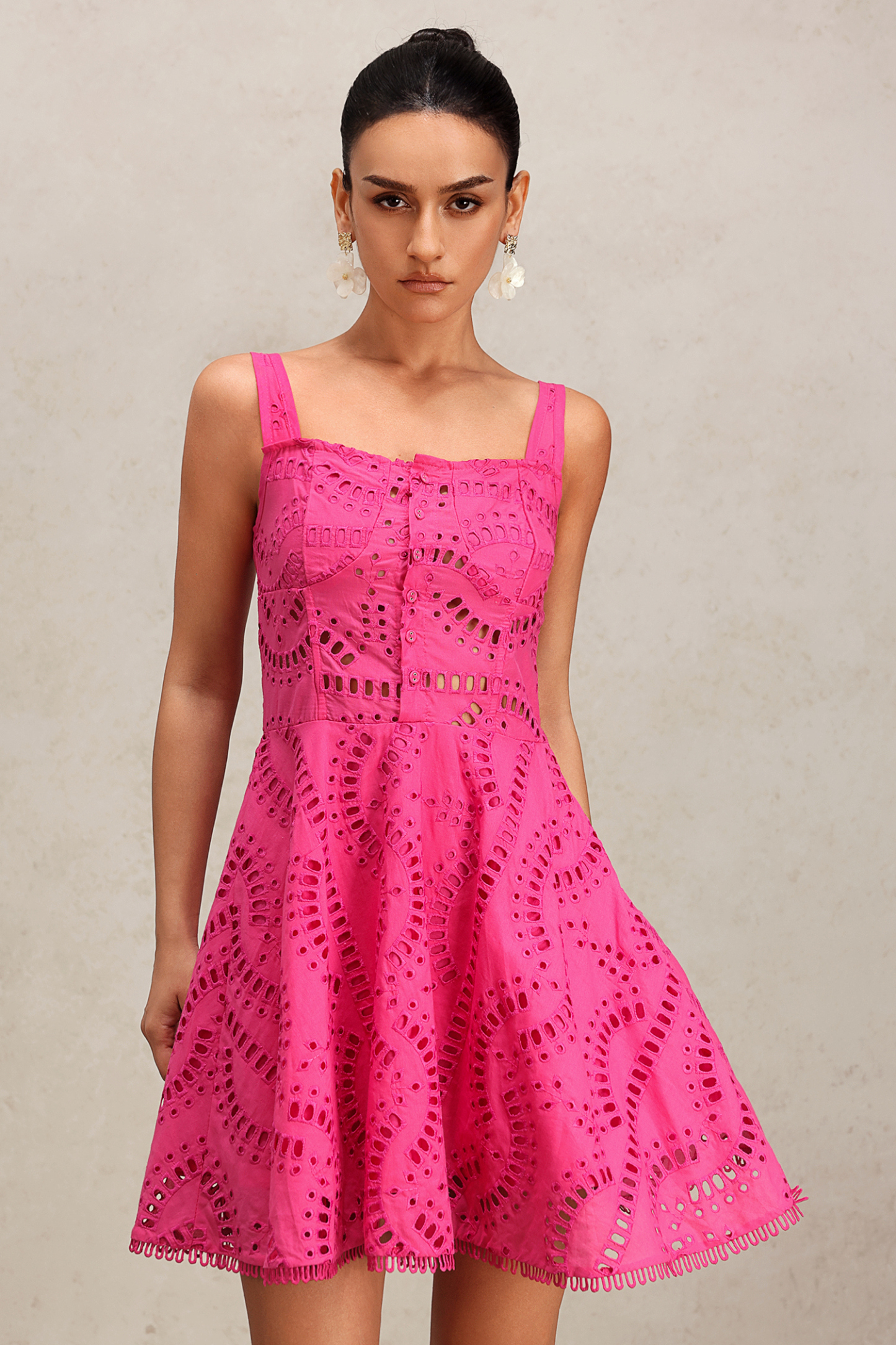 Unico Halter Lace Mini Dress