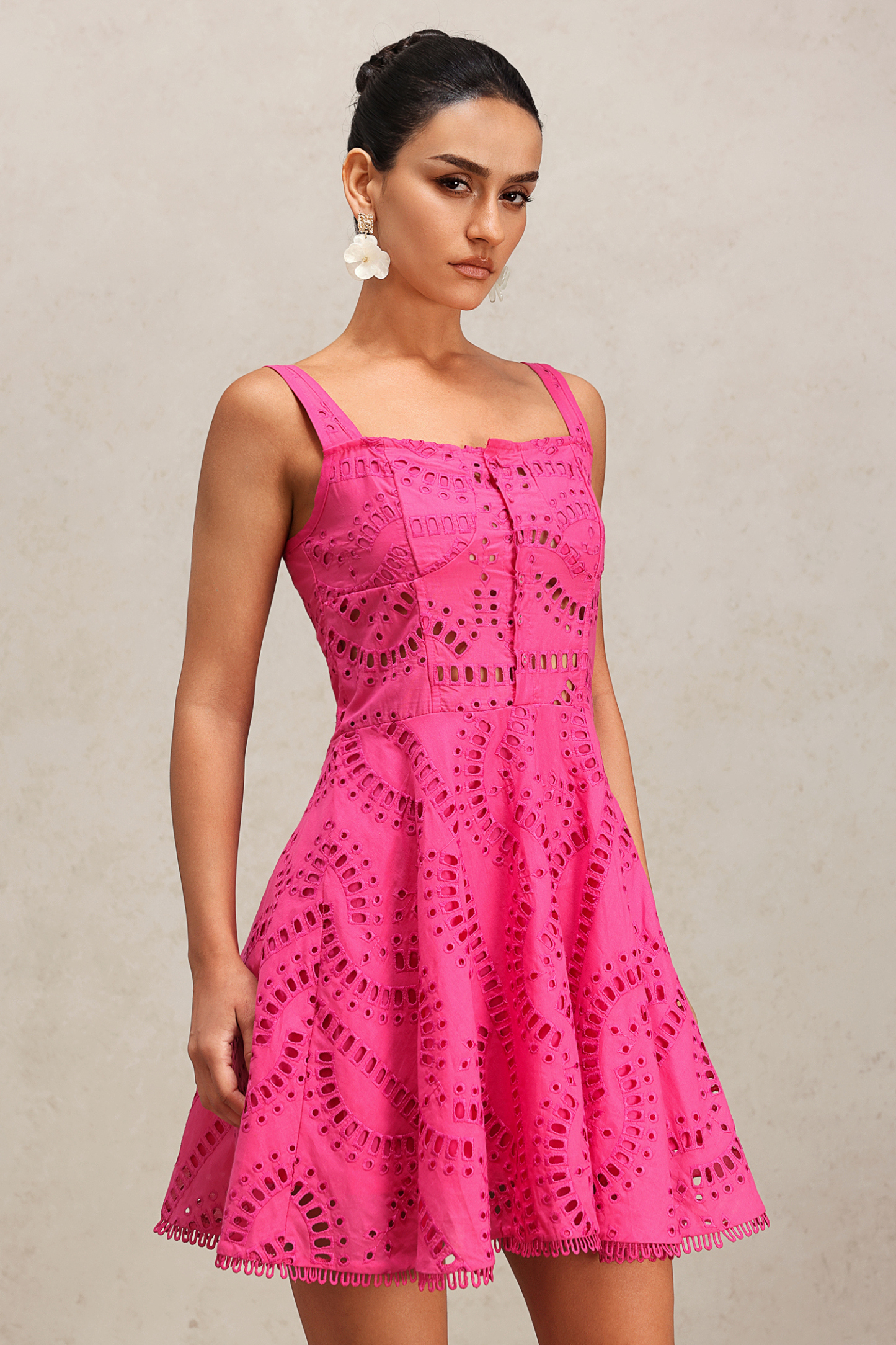 Unico Halter Lace Mini Dress