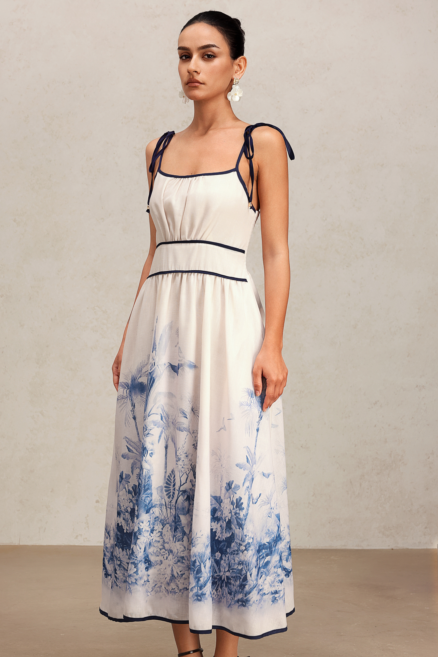 Kasuni Halter Floral Printed Maxi Dress