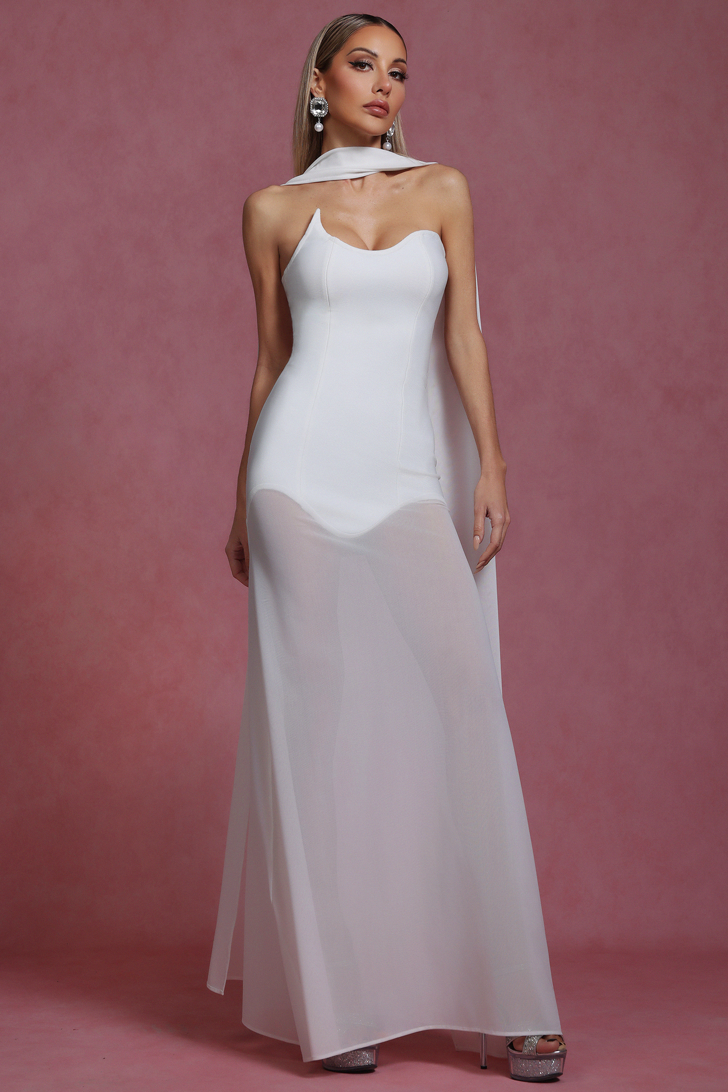 Elysande Sleeveless Streamer Bandage Maxi Dress