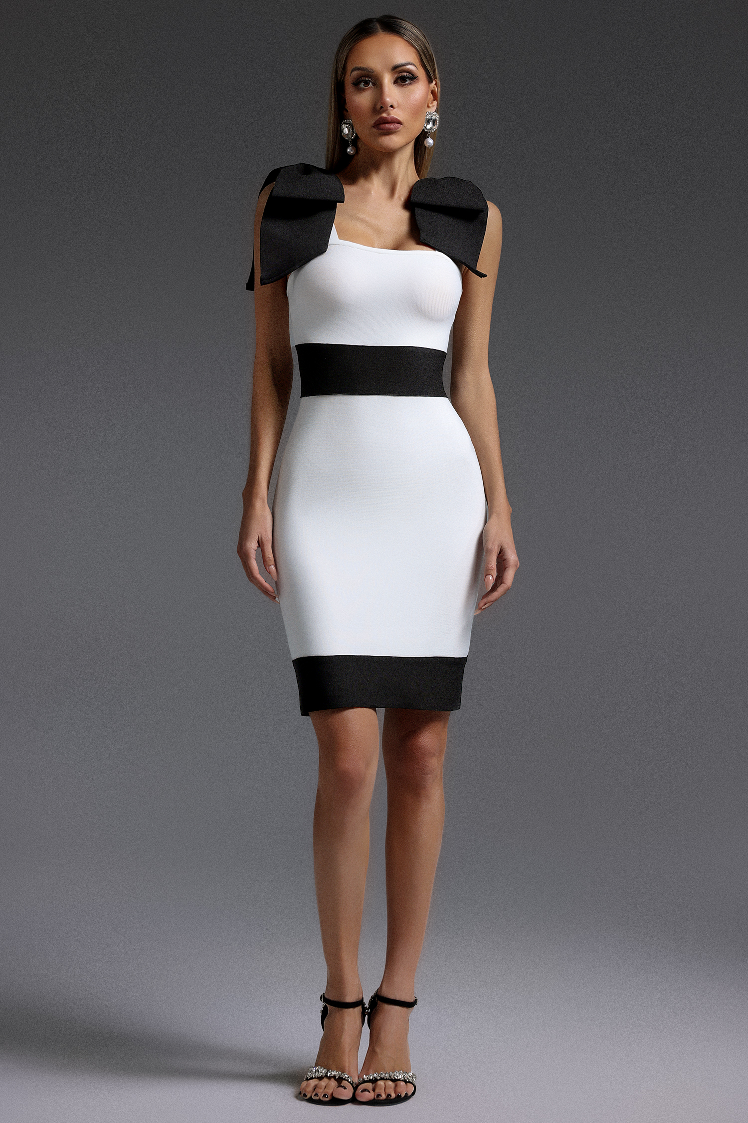 Elsie Sleeveless Bow Bandage Mini Dress