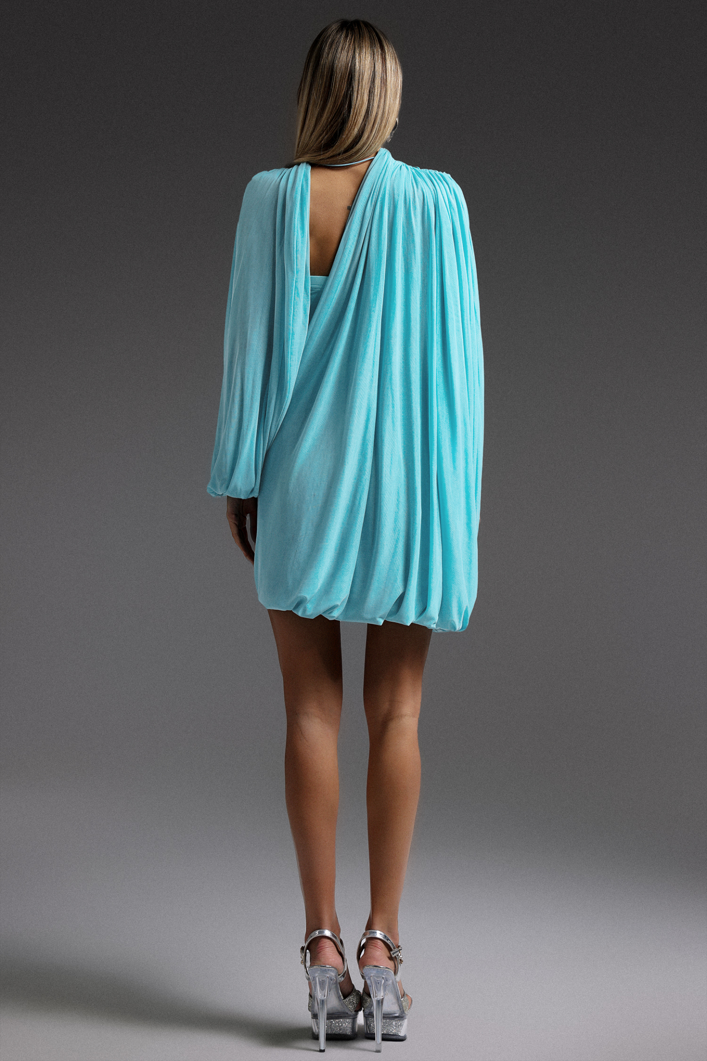 Ternan Long Sleeve Fold Splice Mini Dress