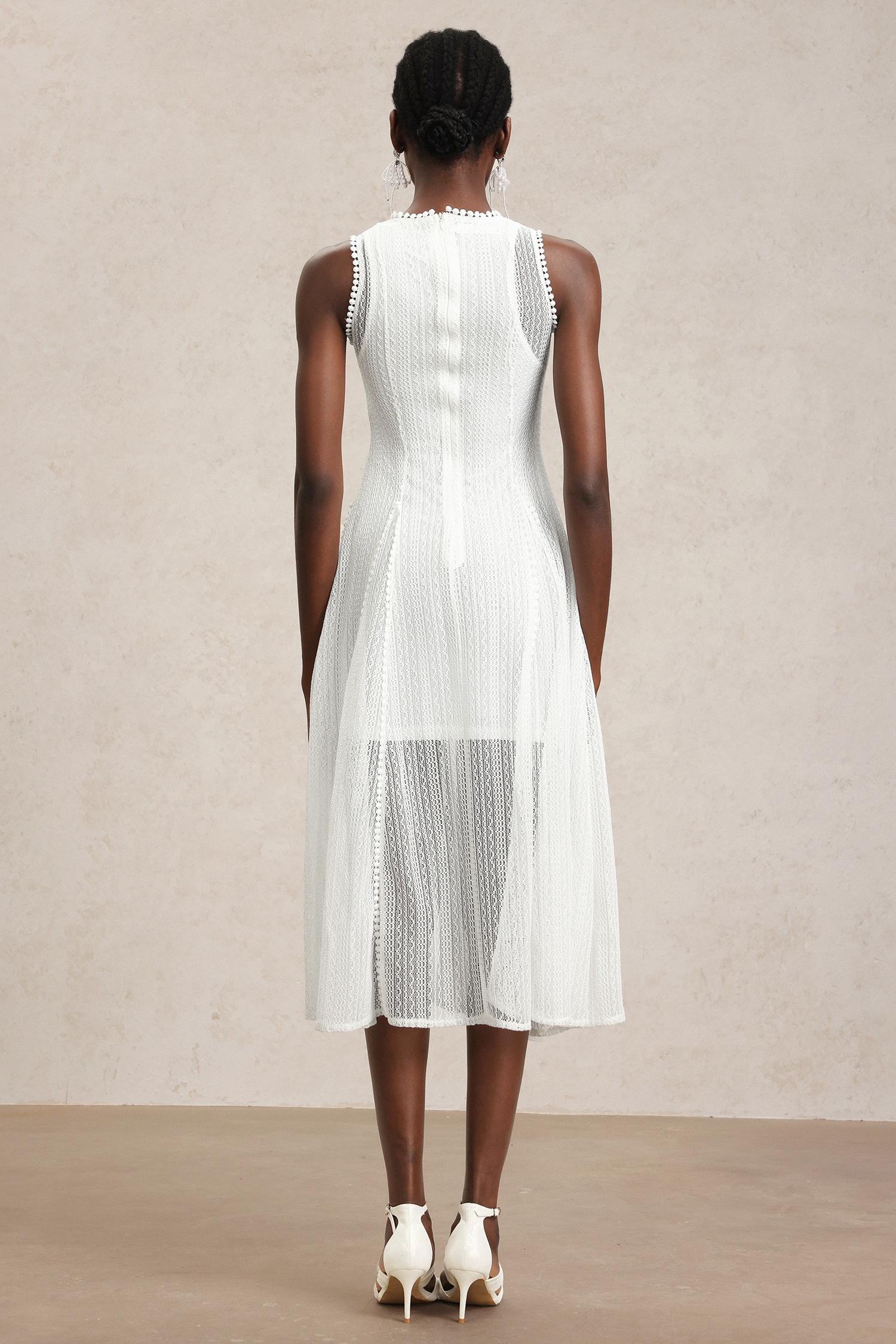 Zalma Round Neck Sleeveless Lace Maxi Dress