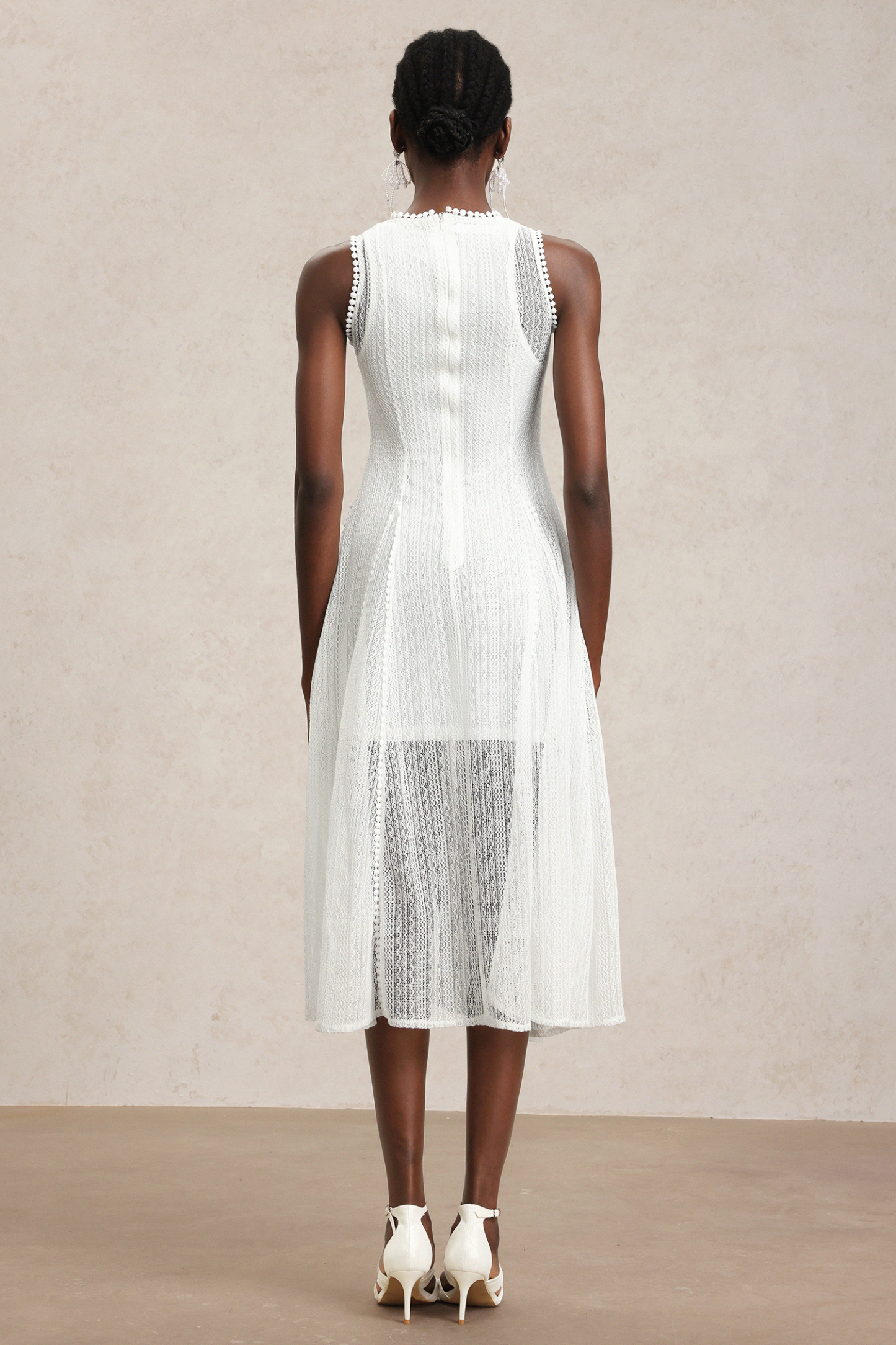 Zalma Round Neck Sleeveless Lace Maxi Dress