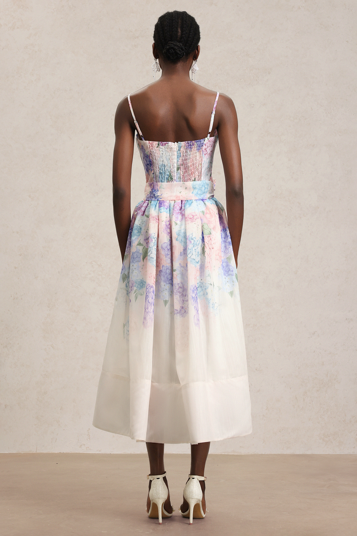Rue Floral Printed Halter Midi Dress