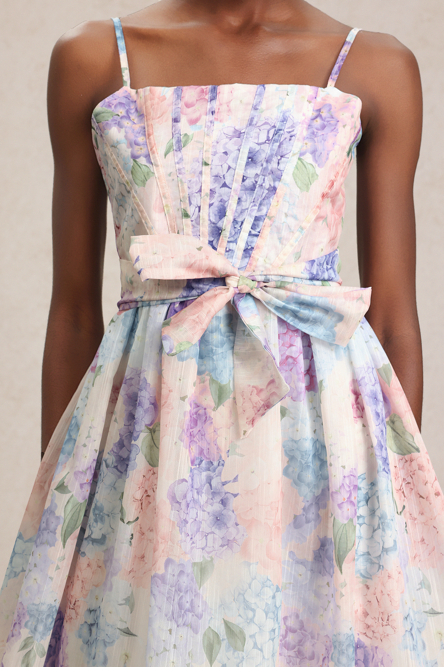 Rue Floral Printed Halter Midi Dress