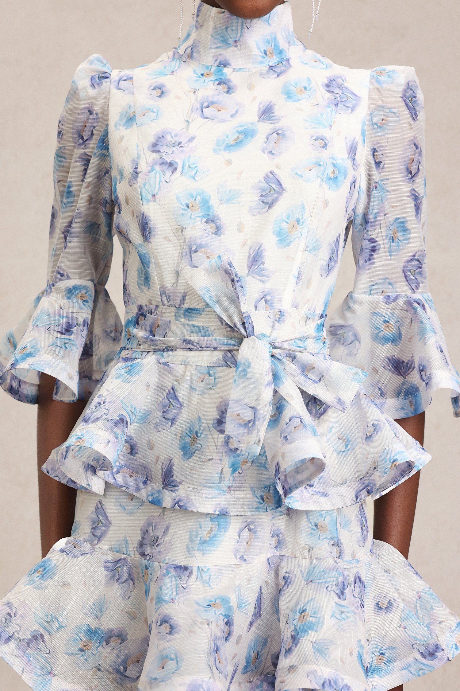 Lilani Floral Printed Layered Midi Dress