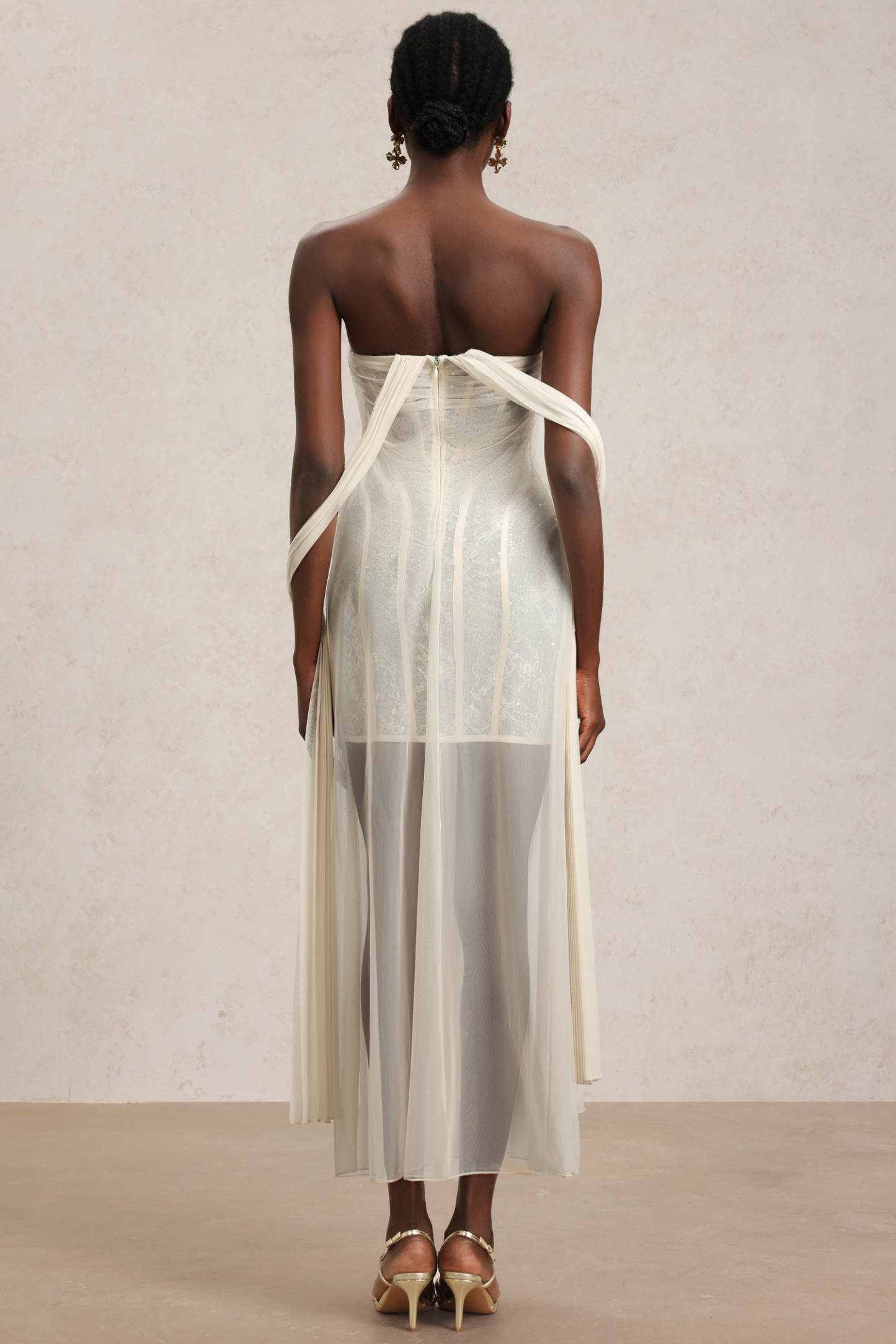 Maka Sleeveless Lace Sequin Maxi Dress