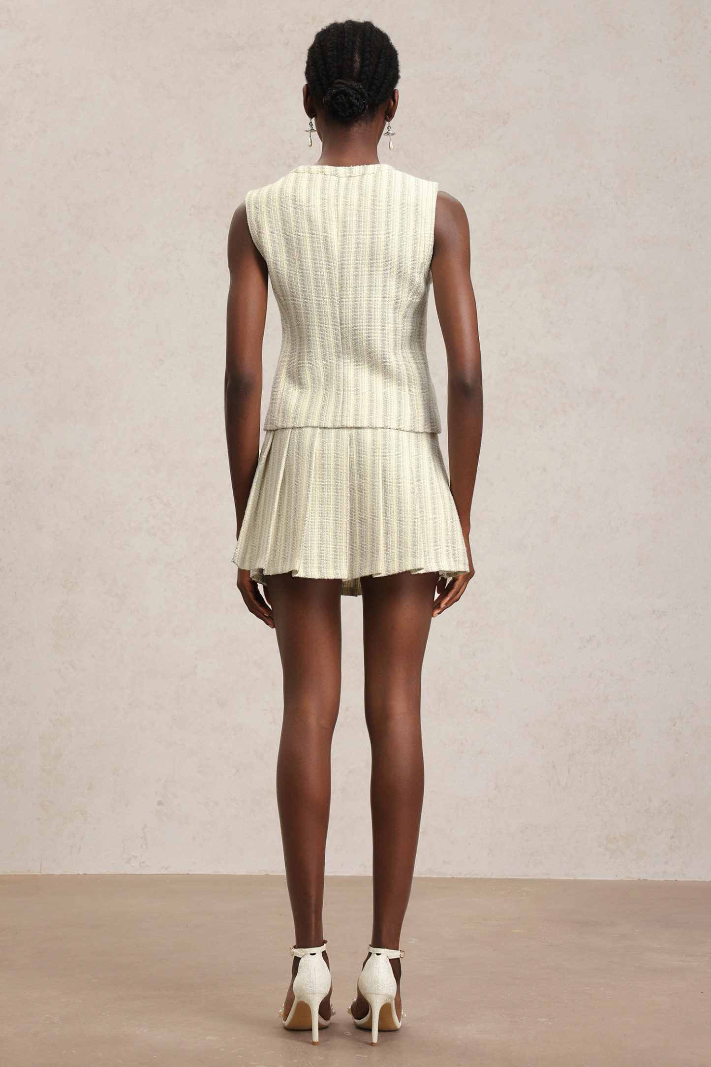 Vikare Sleeveless Round Neck Top And Skirt Two-Piece Set