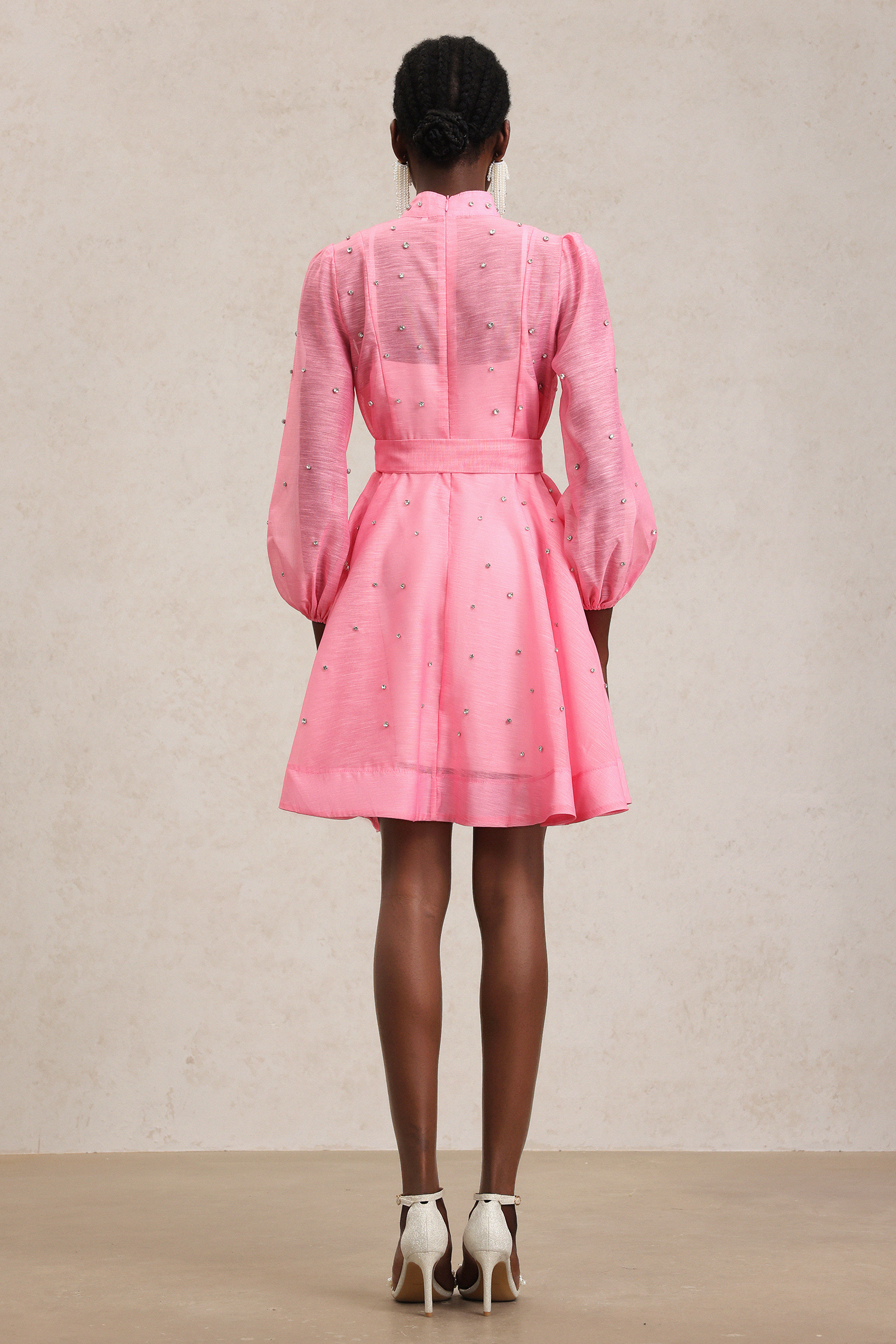Yara Diamond Long Sleeve Mini Dress