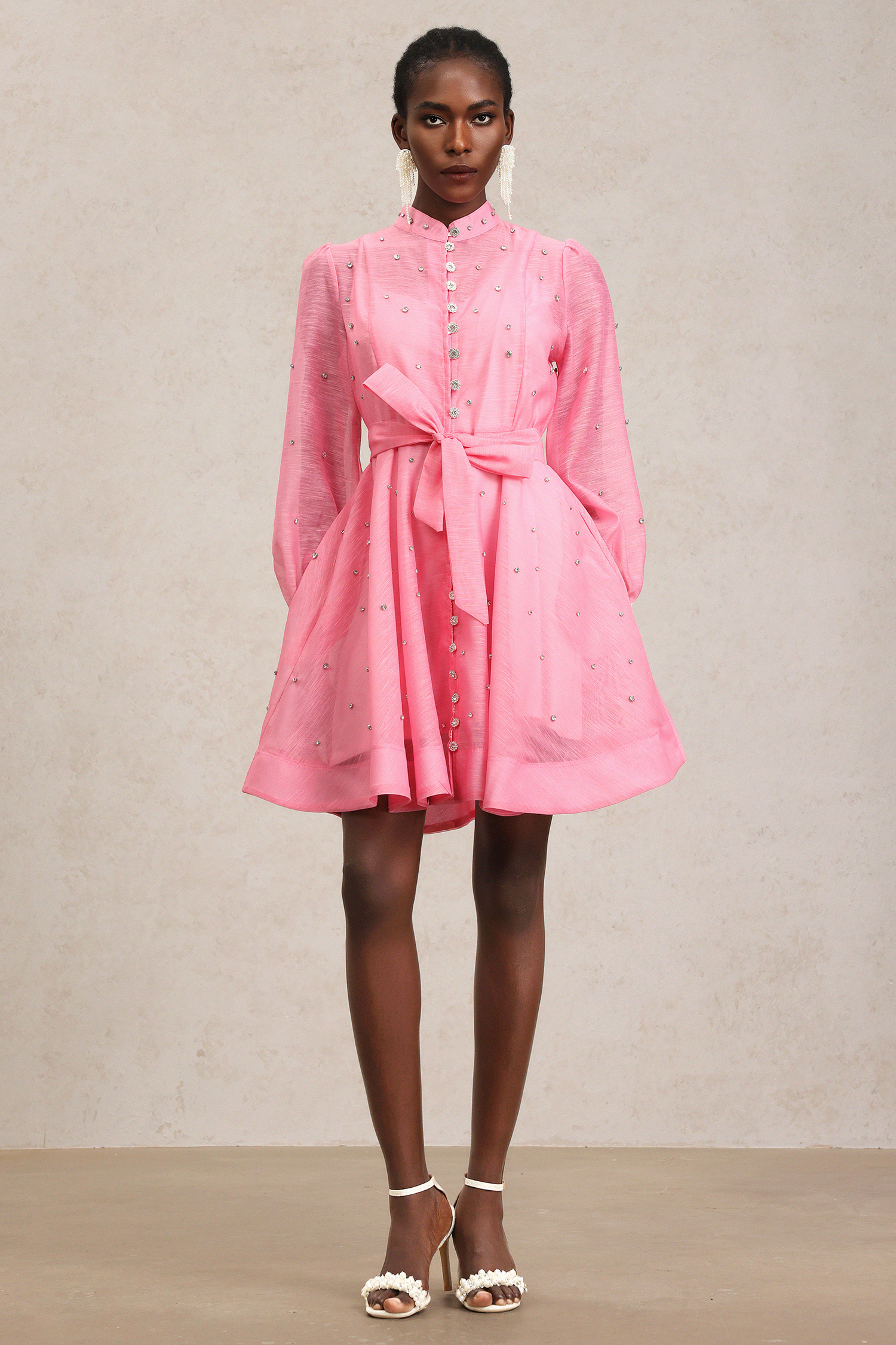 Yara Diamond Long Sleeve Mini Dress