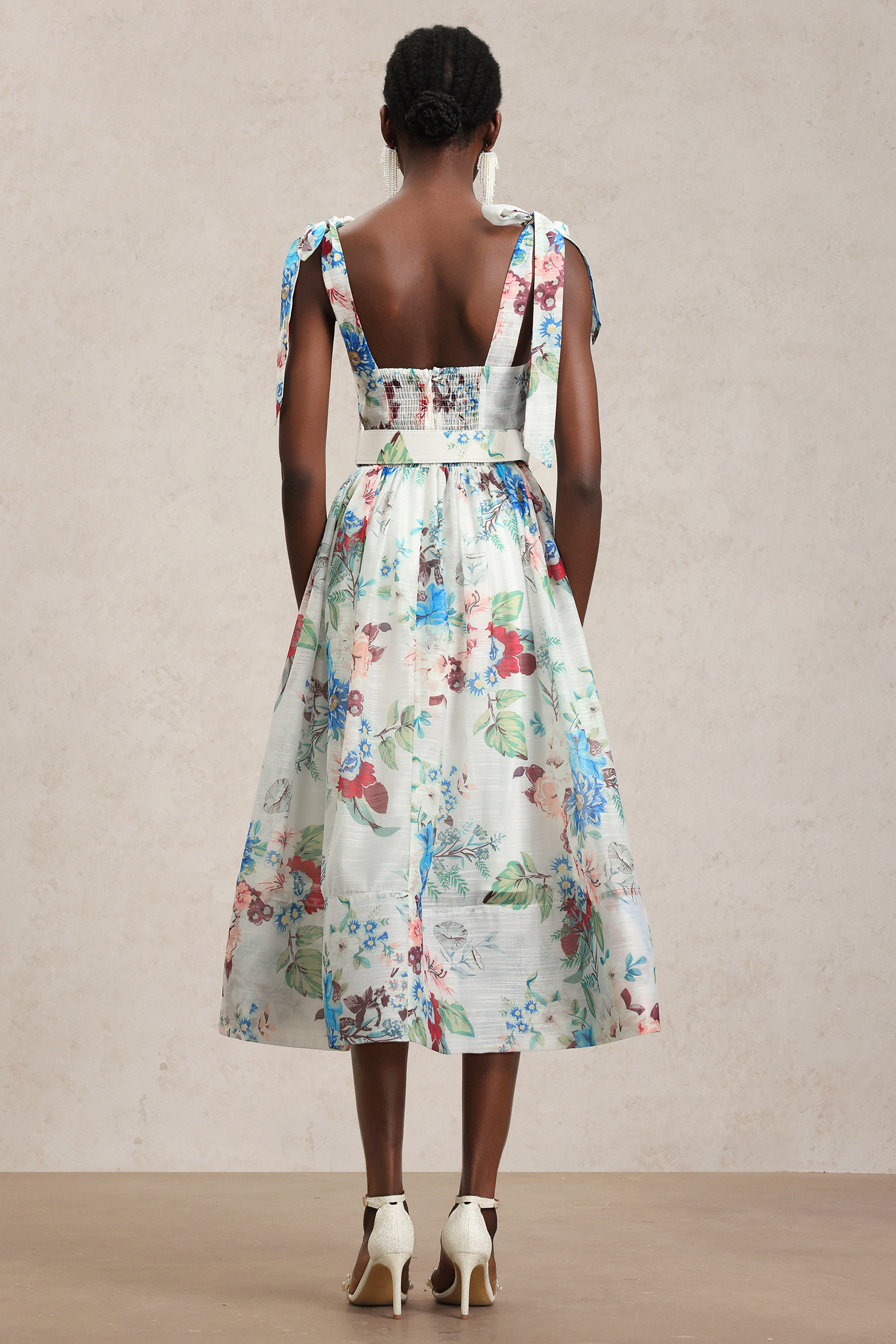 Reminisce Floral Printed Halter Midi Dress