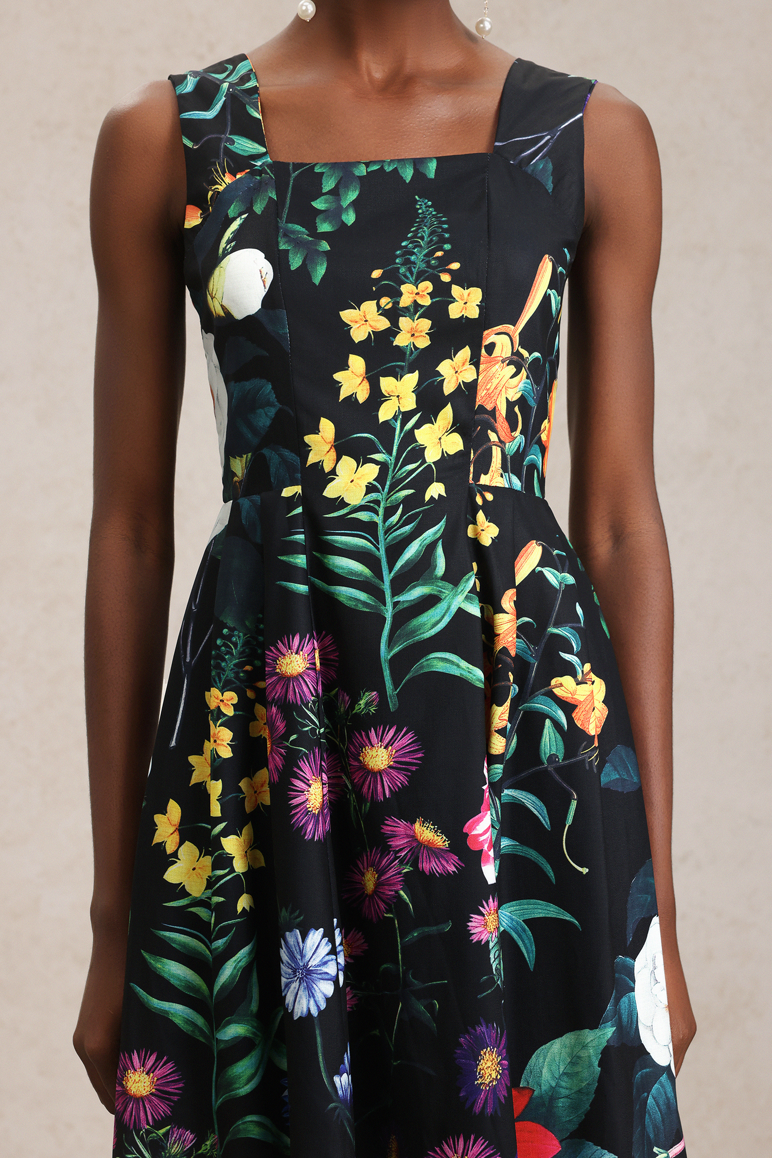 Roseau Floral Printed Halter Midi Dress