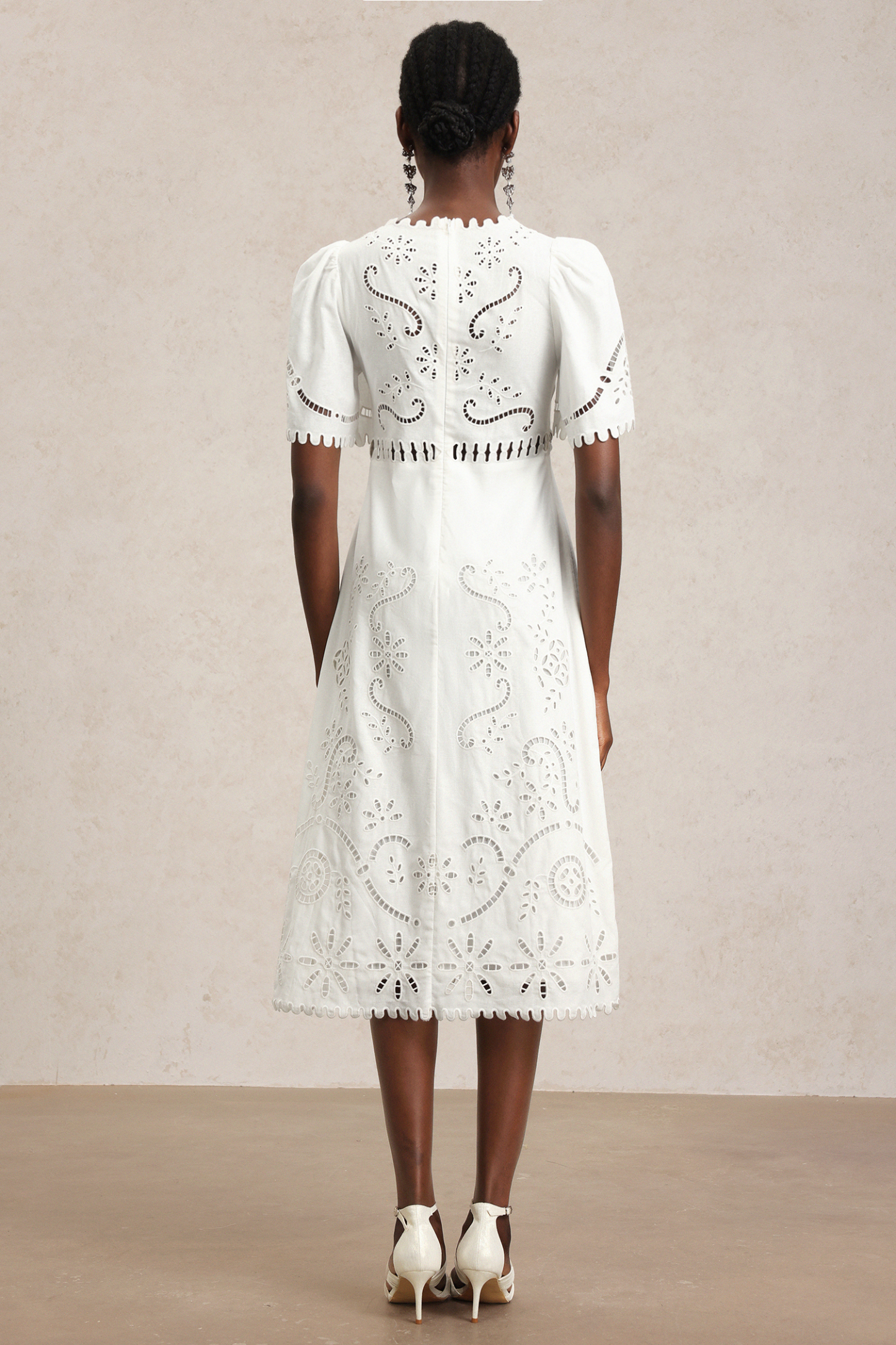 Kimaya Short Sleeves Hollow Out Midi Dress