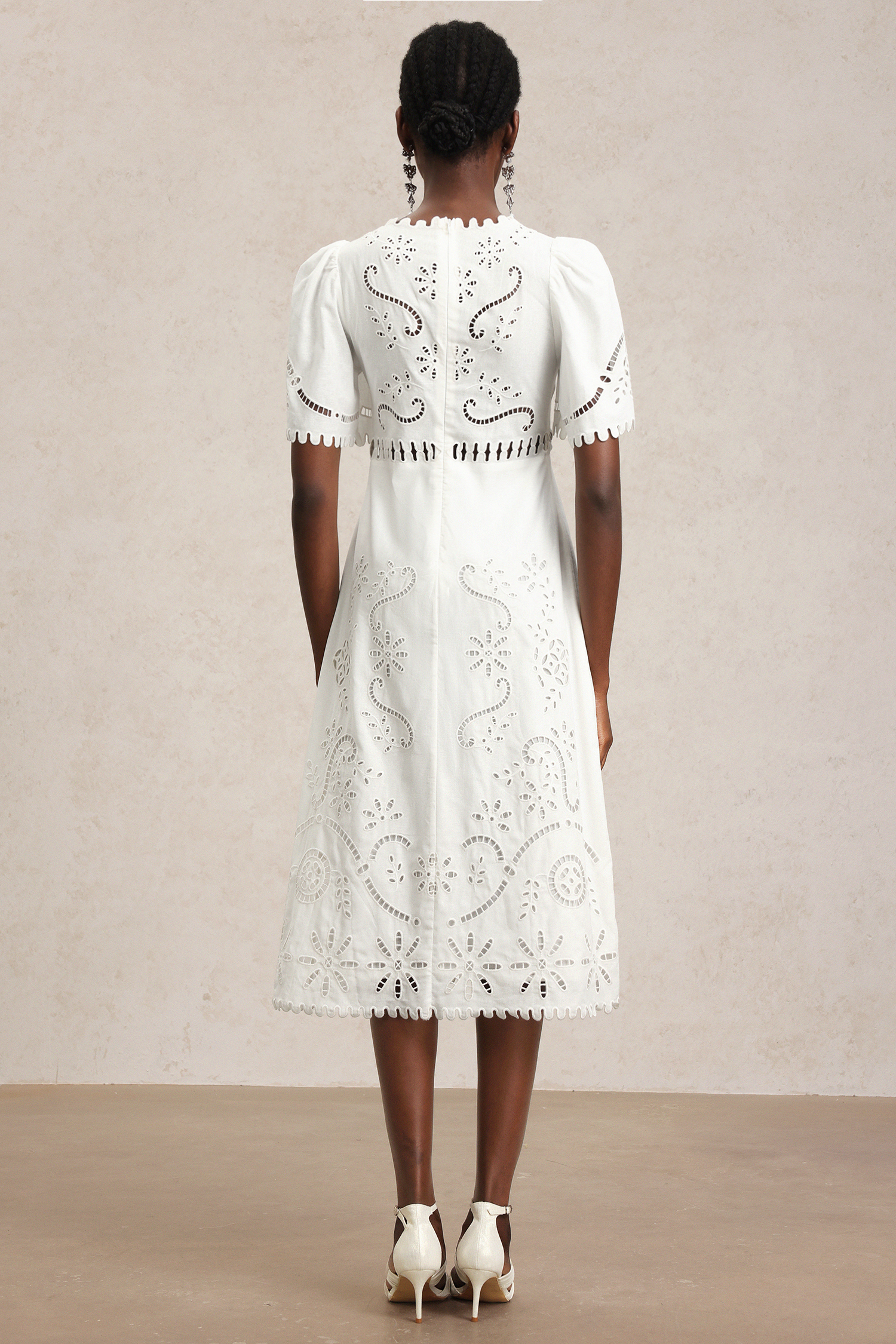 Kimaya Short Sleeves Hollow Out Midi Dress