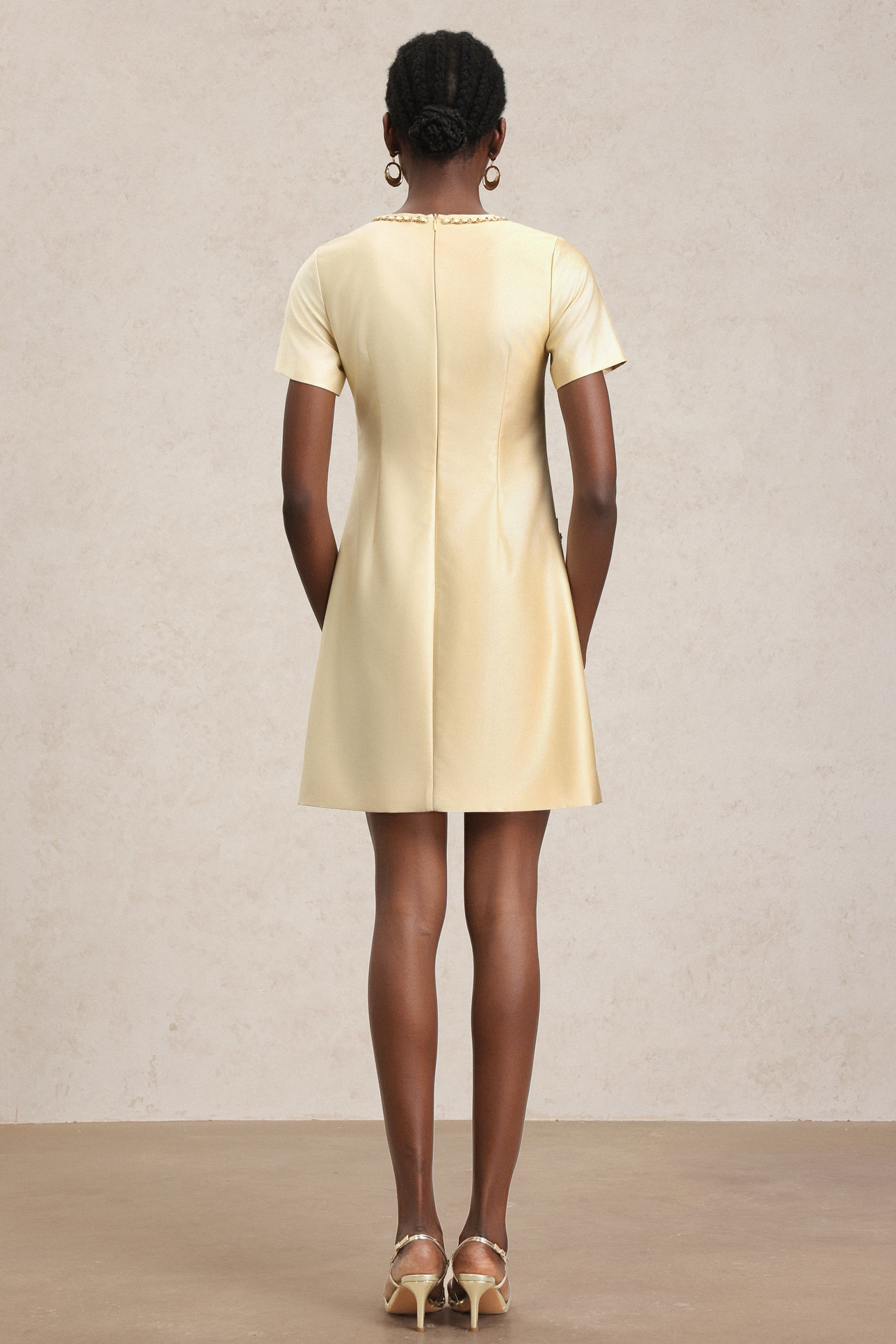 Tancy Short Sleeves Round Neck Mini Dress