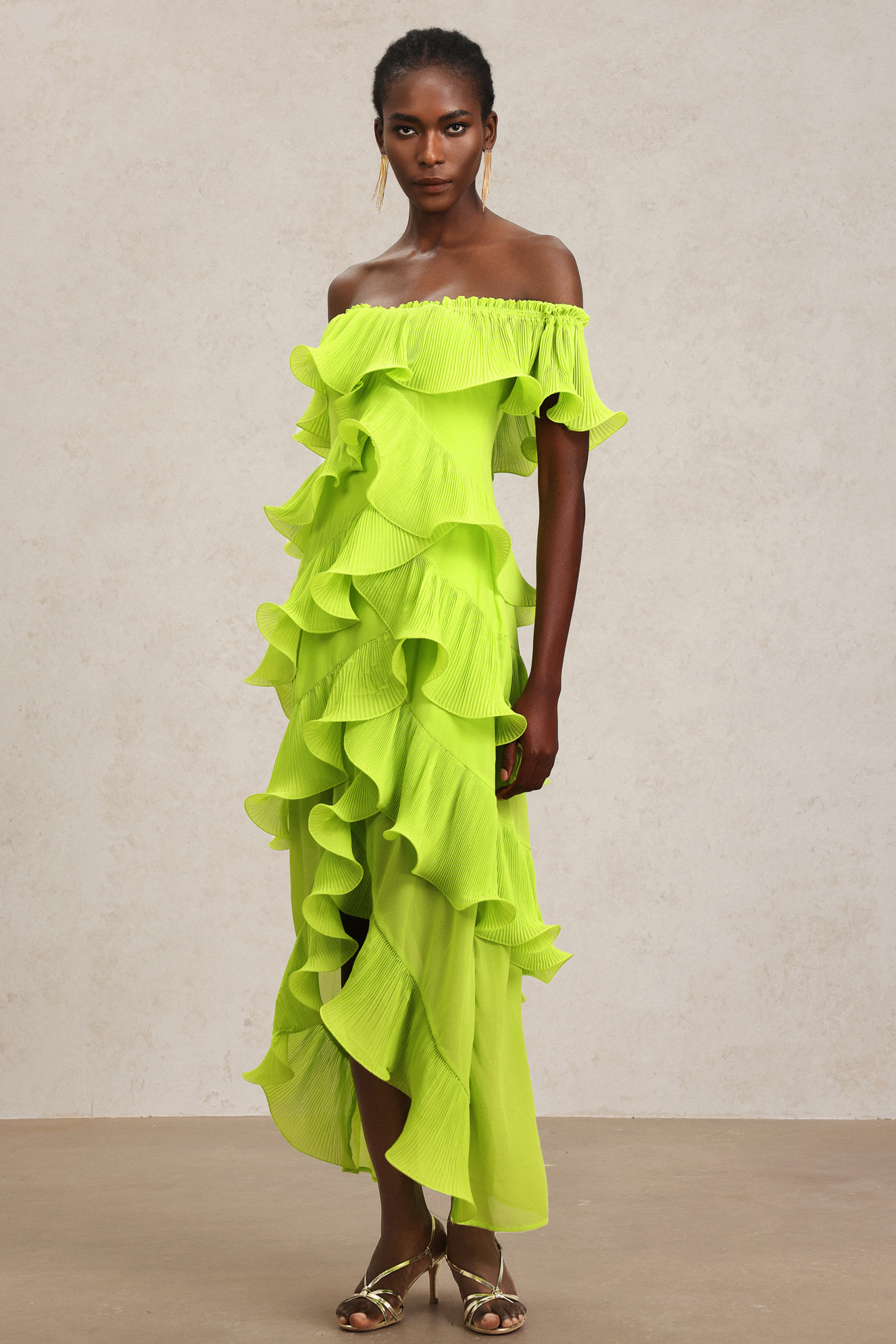 Sete Off-The-Shoulder Asymmetric Slit Maxi Dress