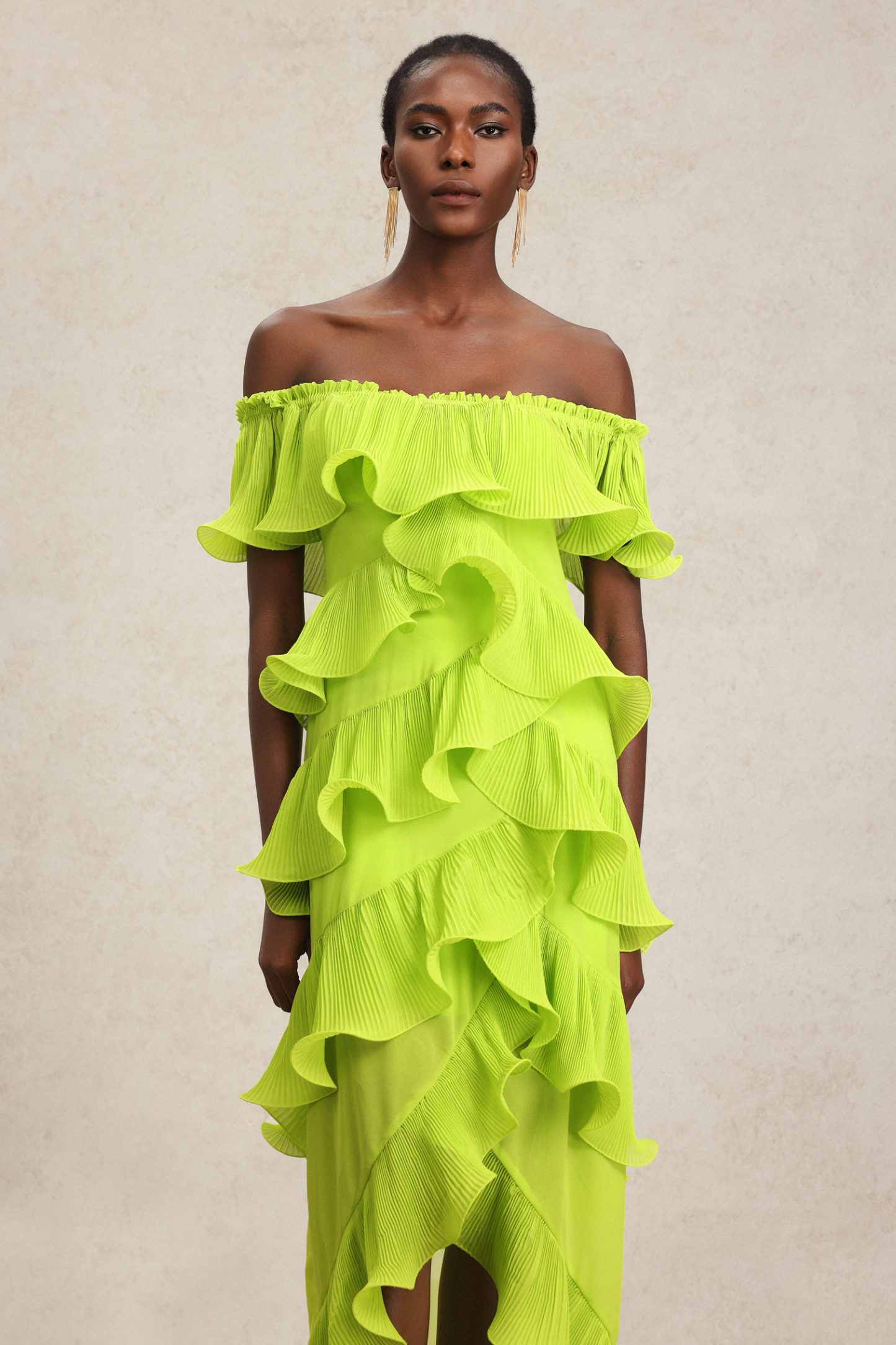 Sete Off-The-Shoulder Asymmetric Slit Maxi Dress