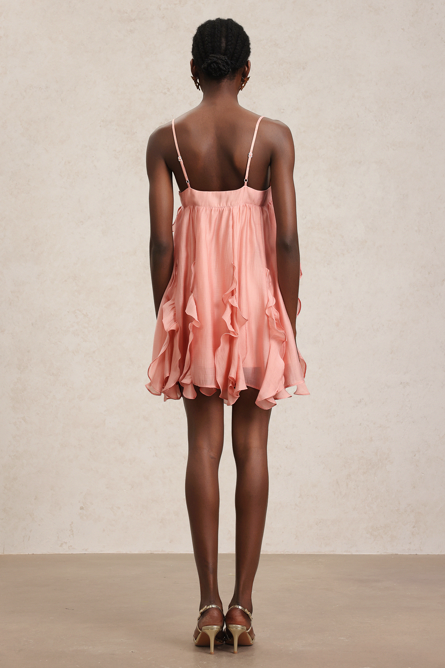 Novalee Halter Sequin Folds Mini Dress