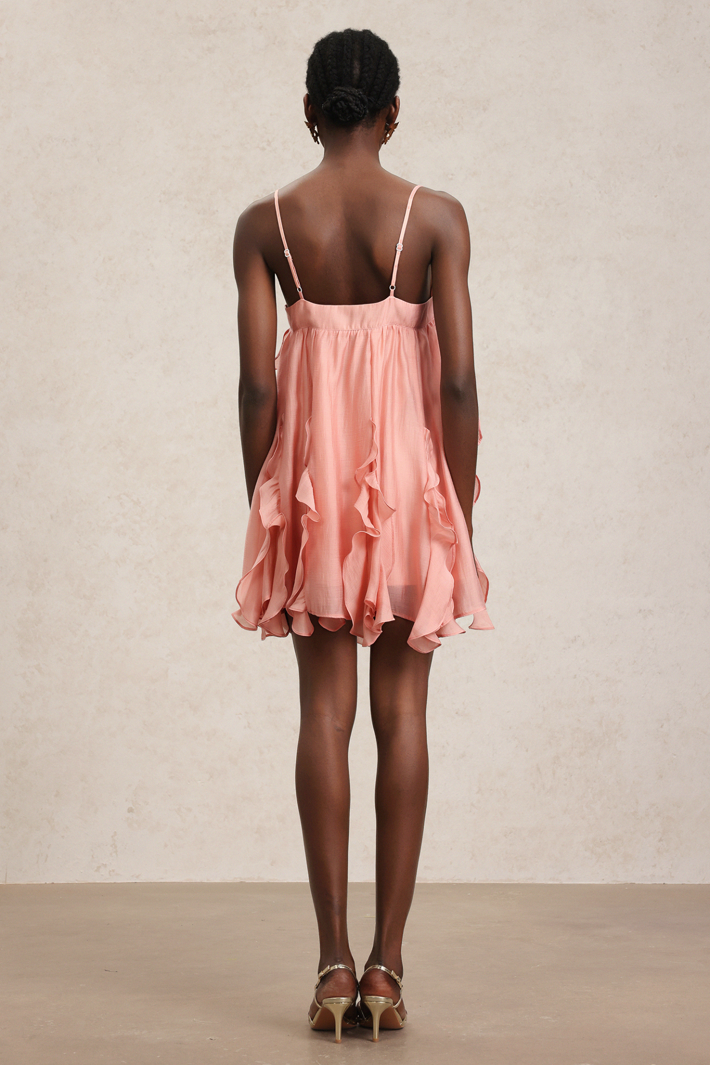 Novalee Halter Sequin Folds Mini Dress