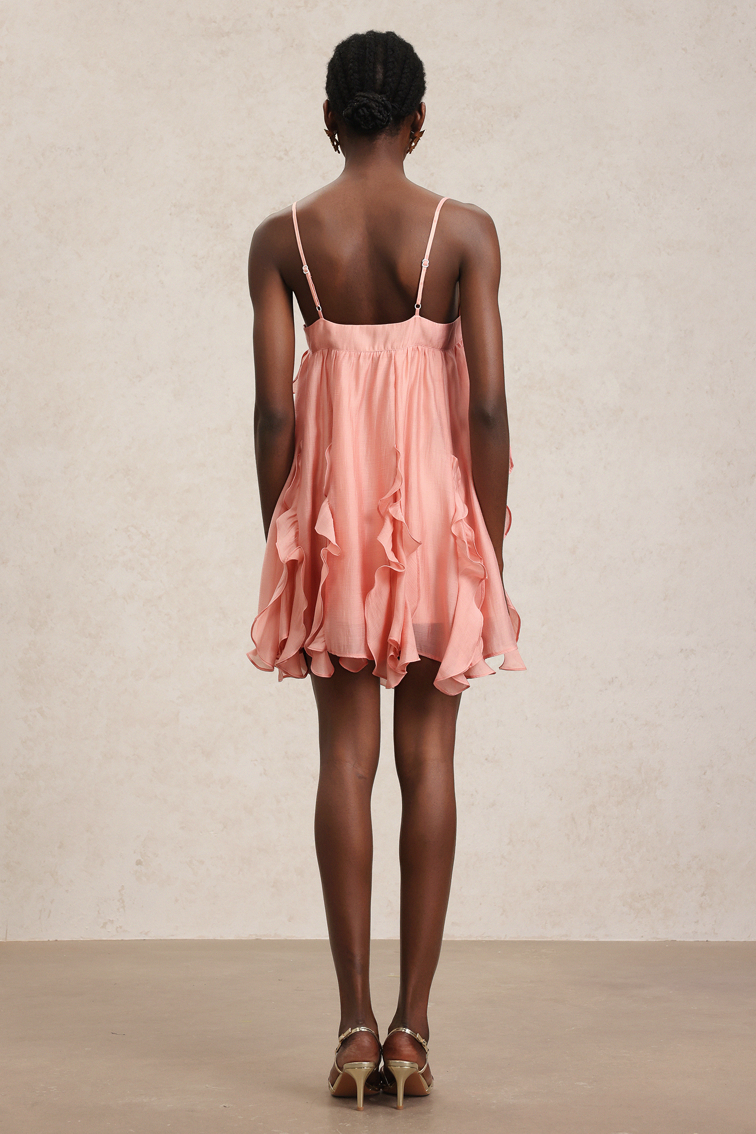 Novalee Halter Sequin Folds Mini Dress