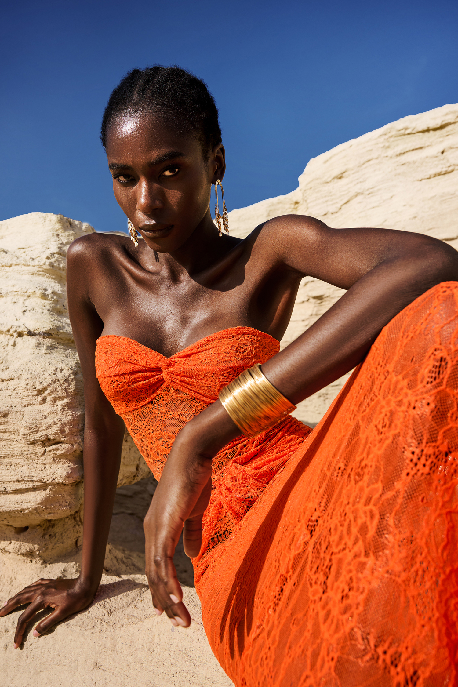 Selien Sleeveless Lace Maxi Dress