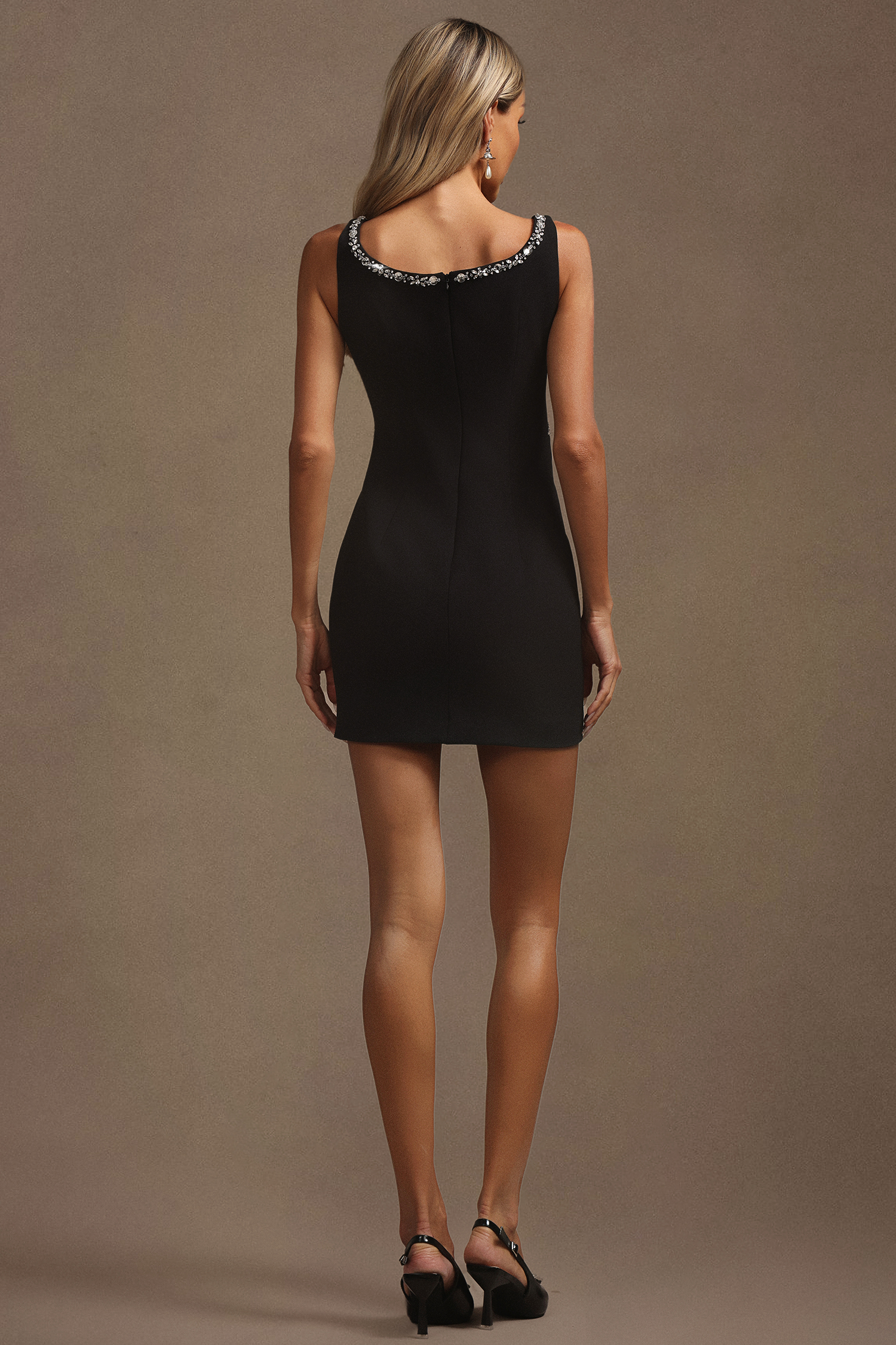 Piaka V-Neck Halter Diamond Hollow Out Bowknot Mini Dress