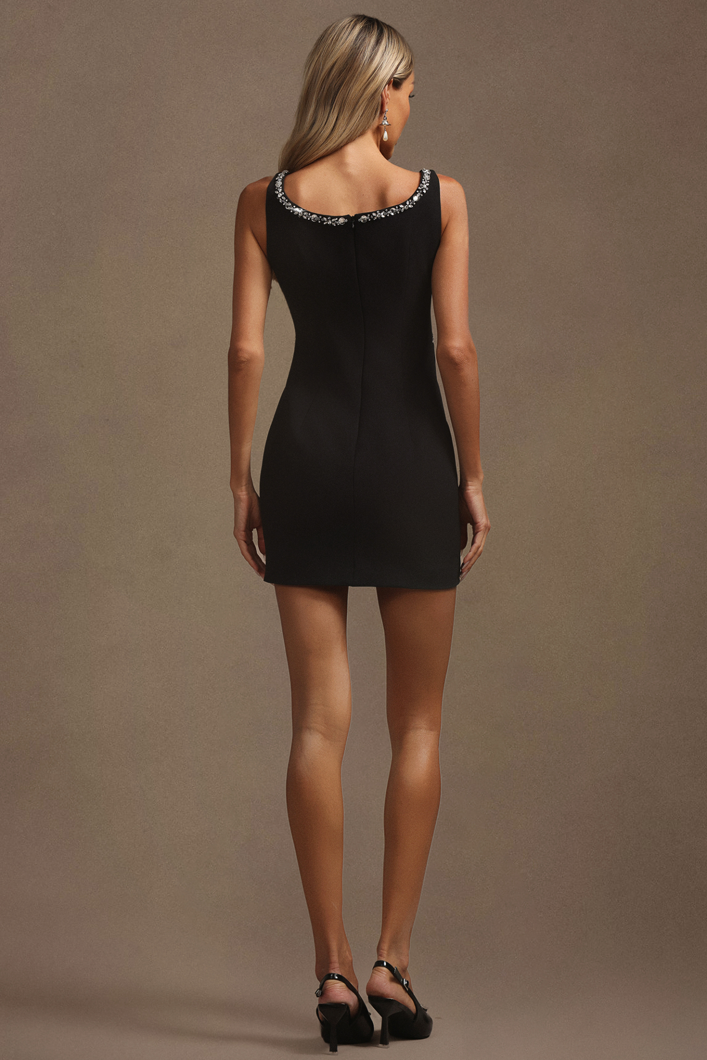 Piaka V-Neck Halter Diamond Hollow Out Bowknot Mini Dress