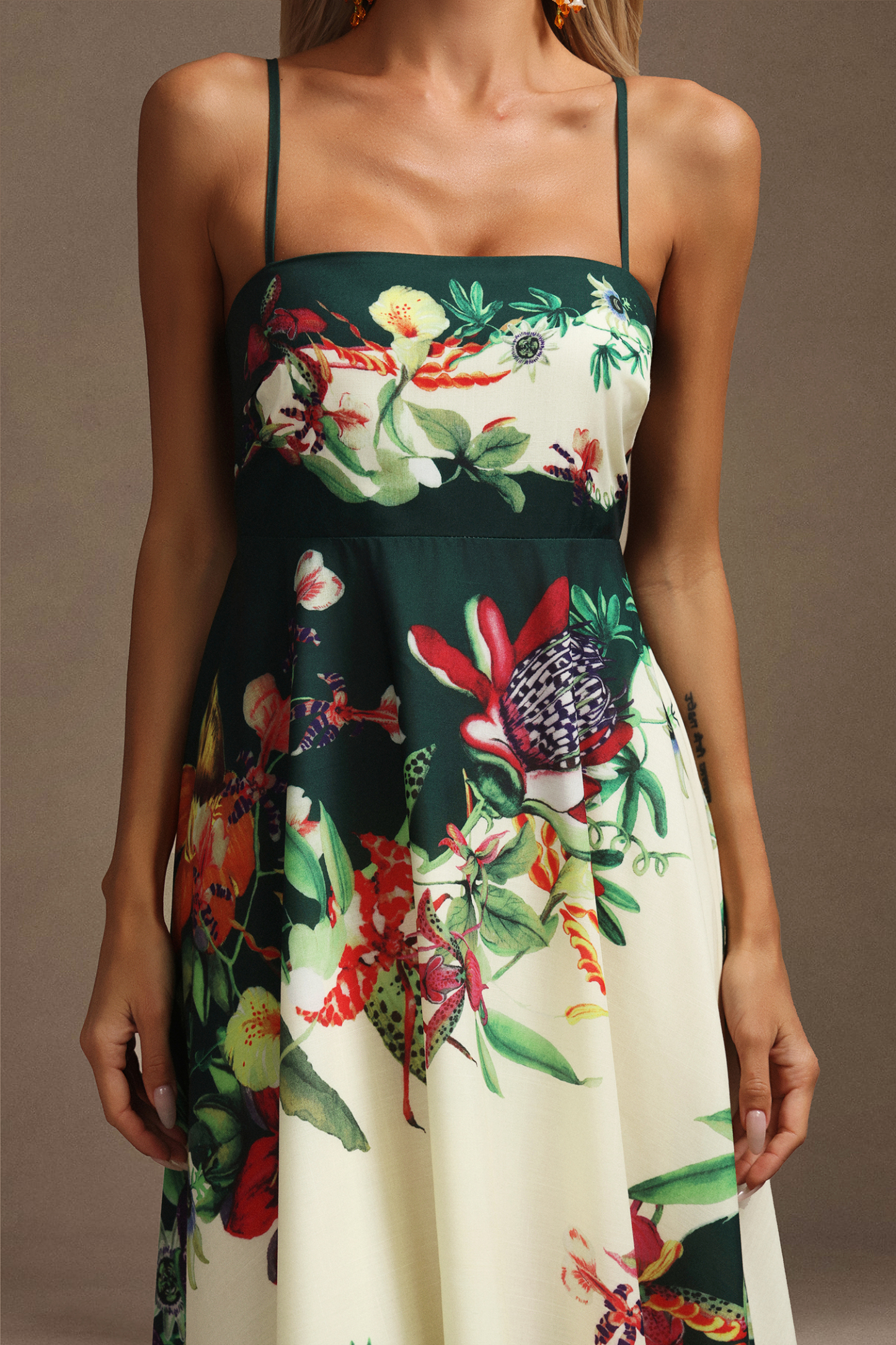 Krome Halter Floral Printed Maxi Dress