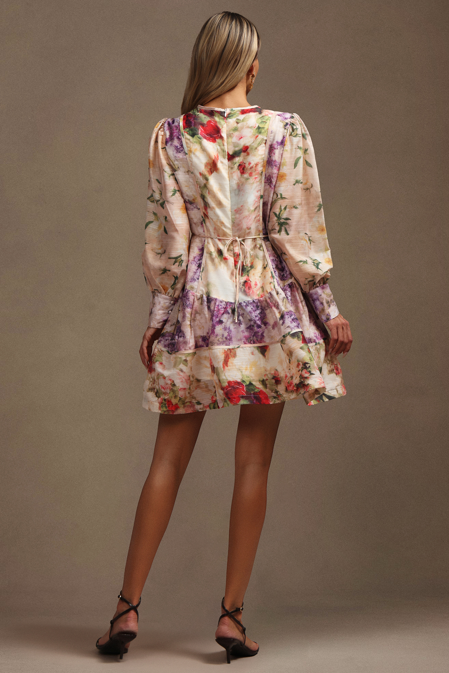 Saha Long Sleeves Floral Printed  Mini Dress