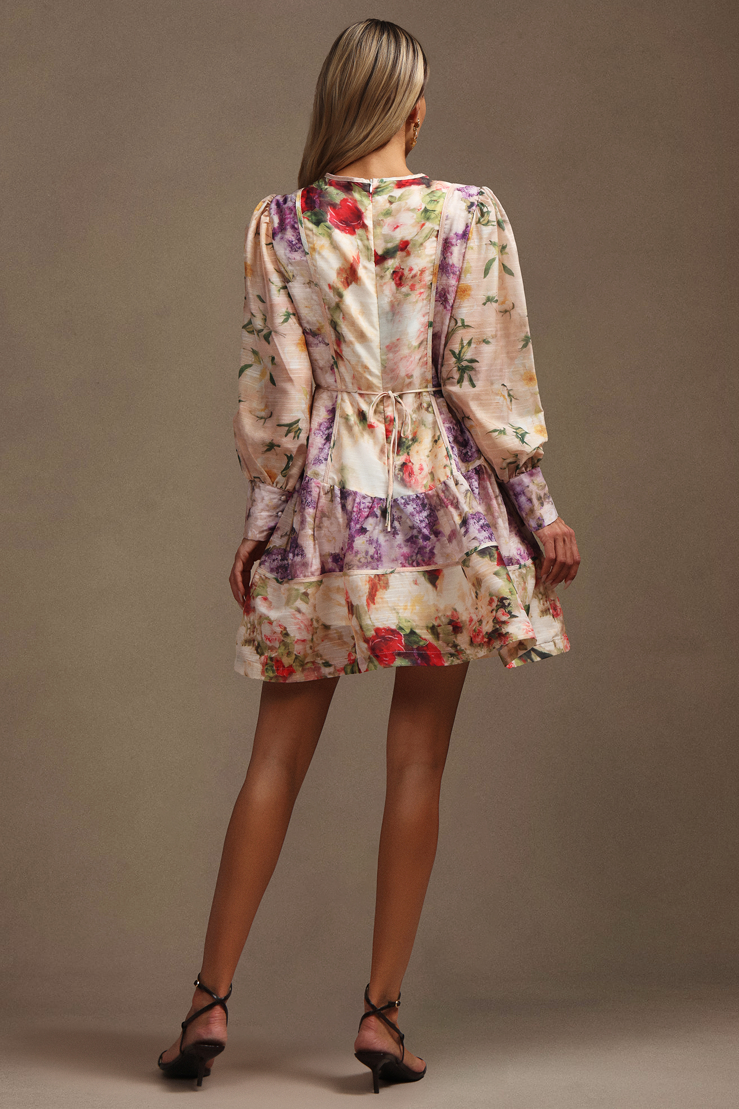 Saha Long Sleeves Floral Printed  Mini Dress