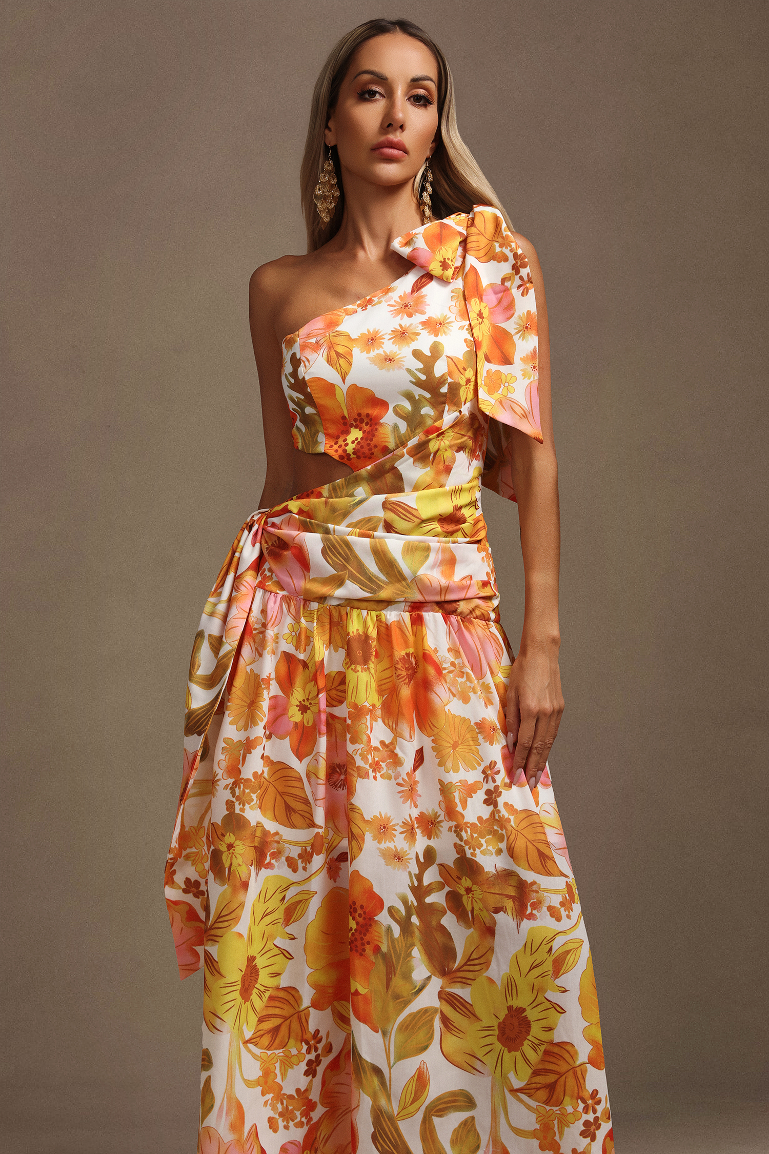 Dekia Sleeveless Bowknot Floral Printed Maxi Dress Dekia Sleeveless Bowknot Floral Printed Maxi Dress