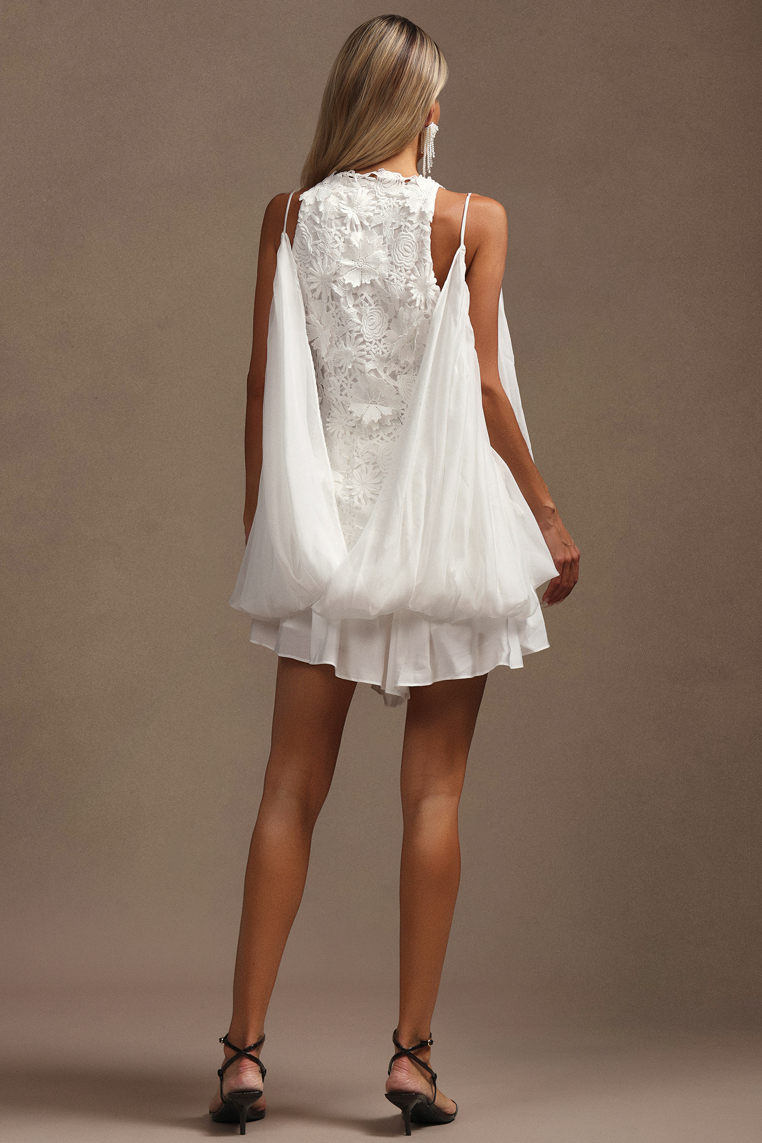 Winey Sleeveless Lace Skirt Two-Piece Set