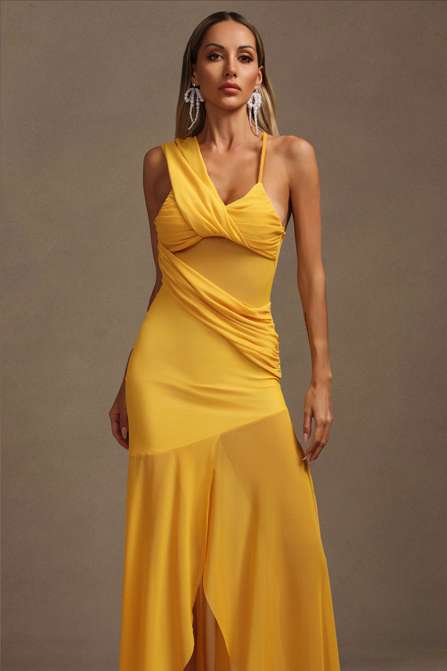 Rami Sleeveless Asymmetric Slit Maxi Dress