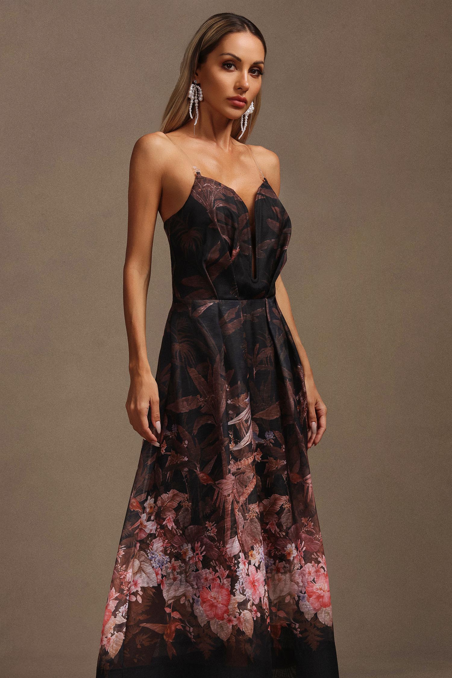 Mailik Sleeveless Floral Printed Midi Dress
