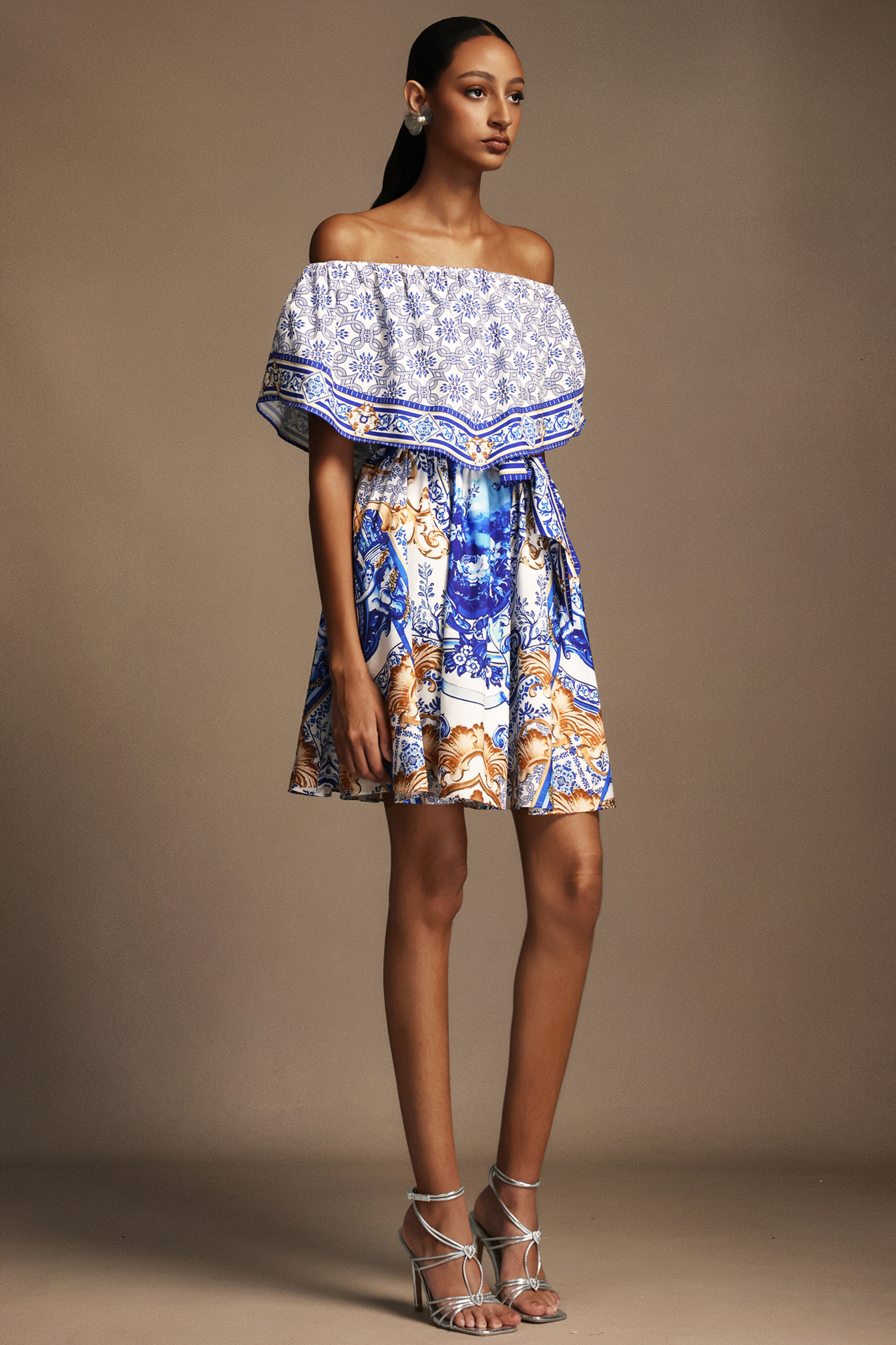 Ethel Off-The-Shoulder Floral Printed Mini Dress