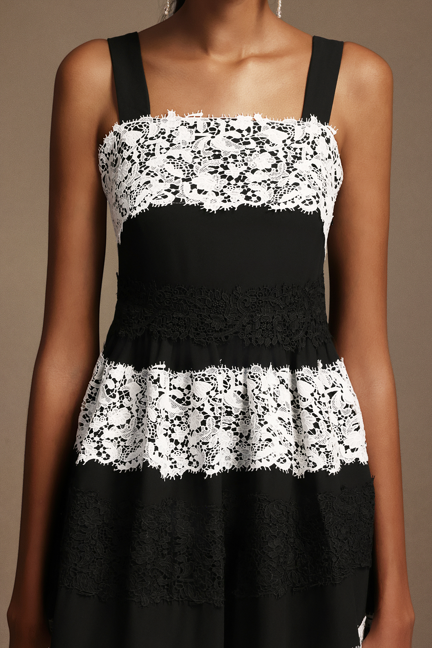 Nettie Halter Sleeveless Lac Midi Dress