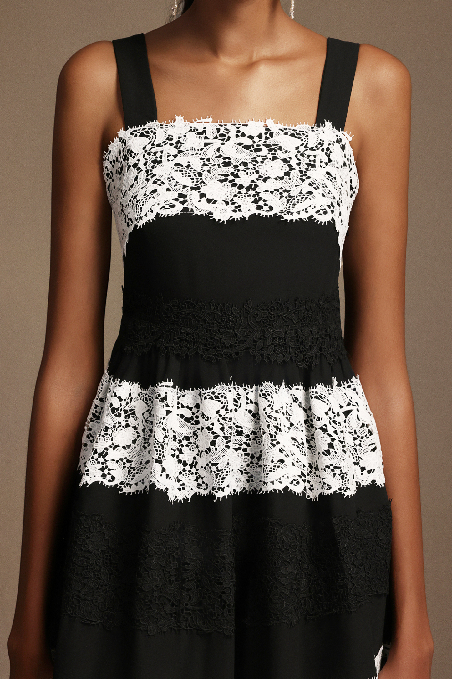 Nettie Halter Sleeveless Lac Midi Dress