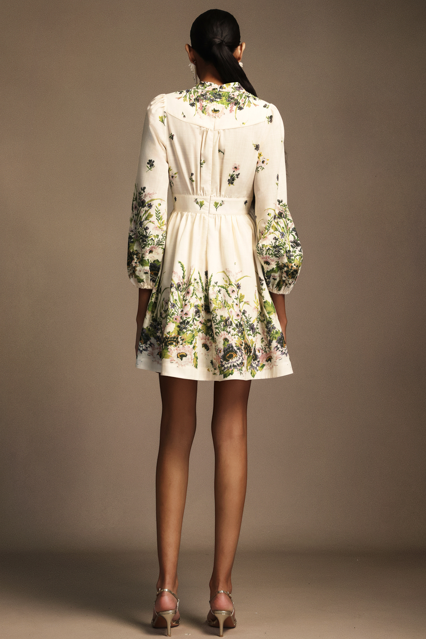 Morwenna V-Neck Long Sleeves Floral Printed Mini Dress