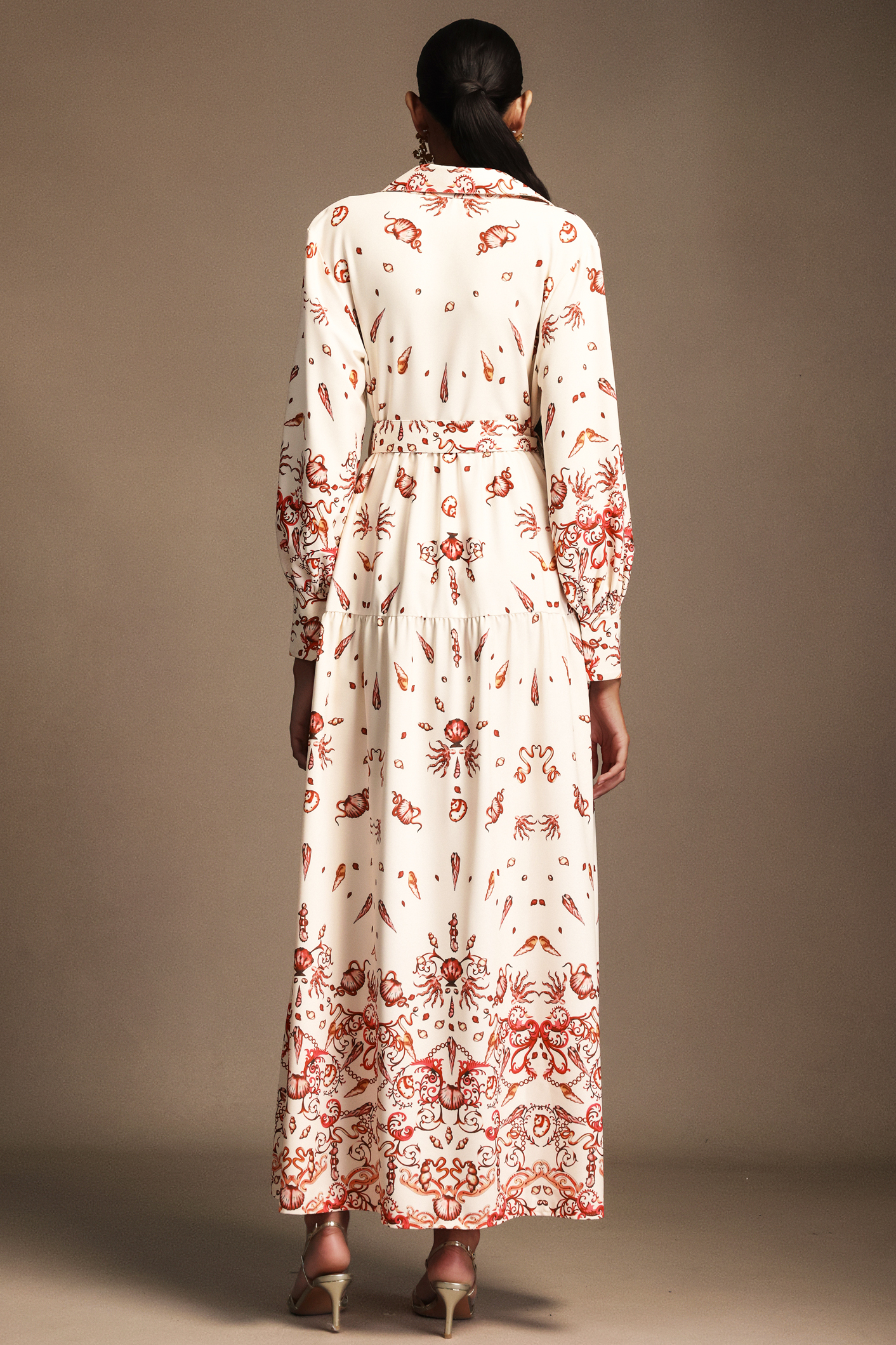 Ganera Long Sleeves Floral Printed Maxi Dress