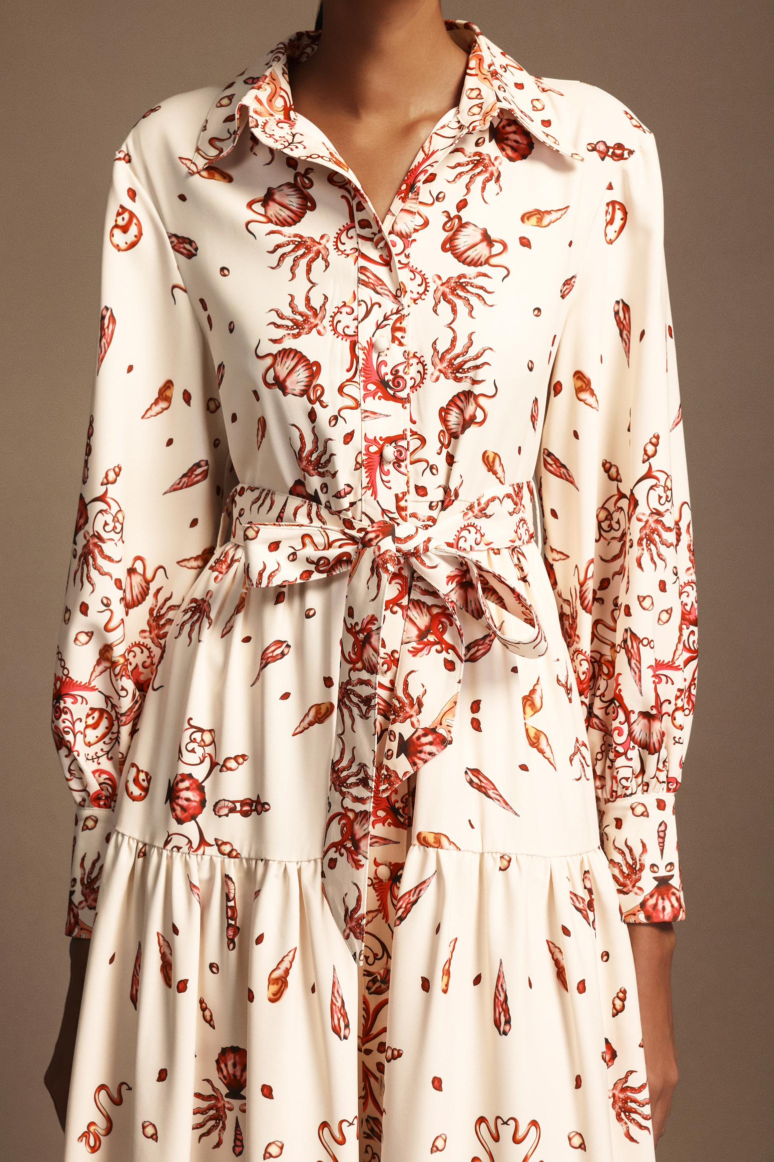 Ganera Long Sleeves Floral Printed Maxi Dress