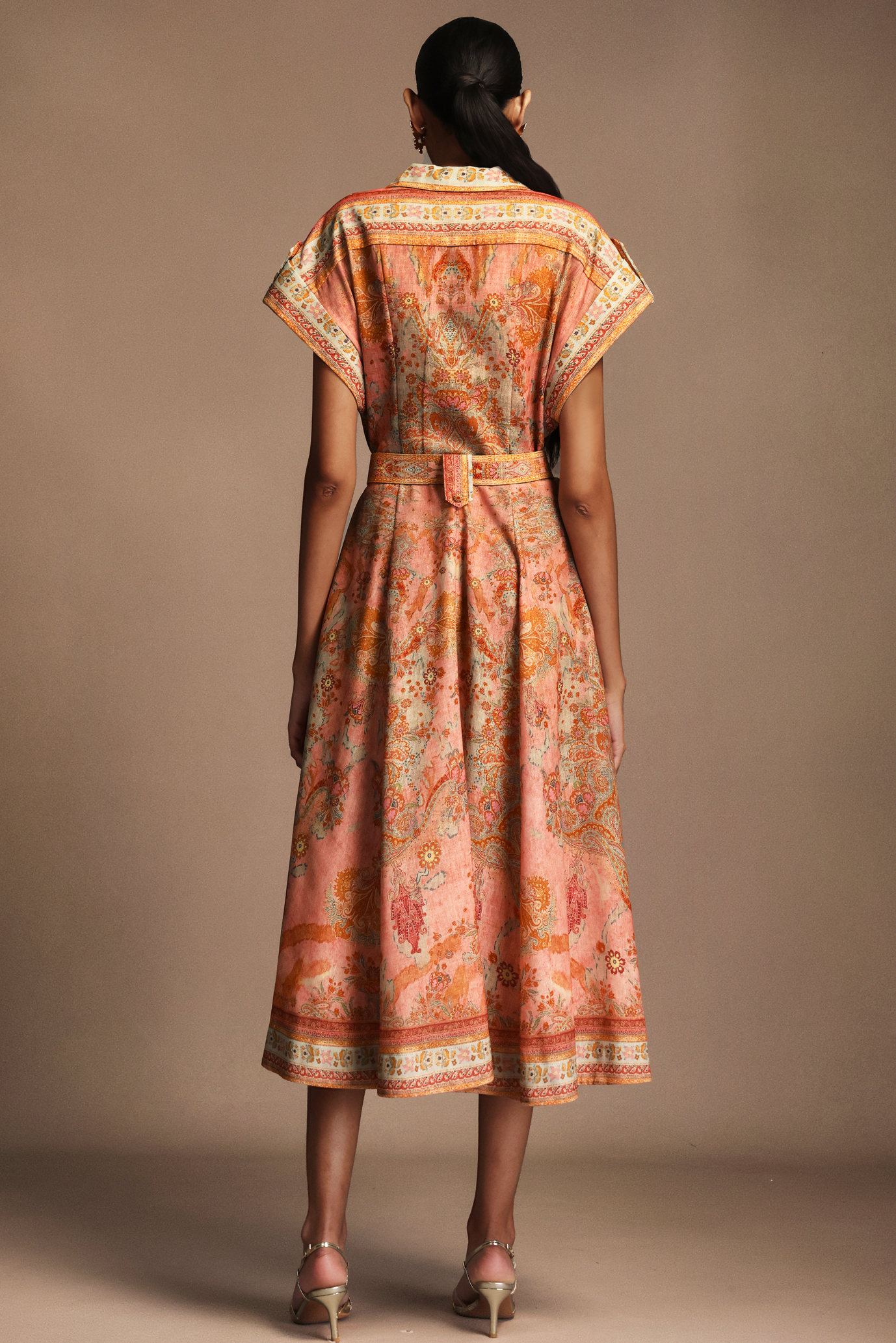 Vleah V-Neck Short Sleeves Floral Printed Midi Dress