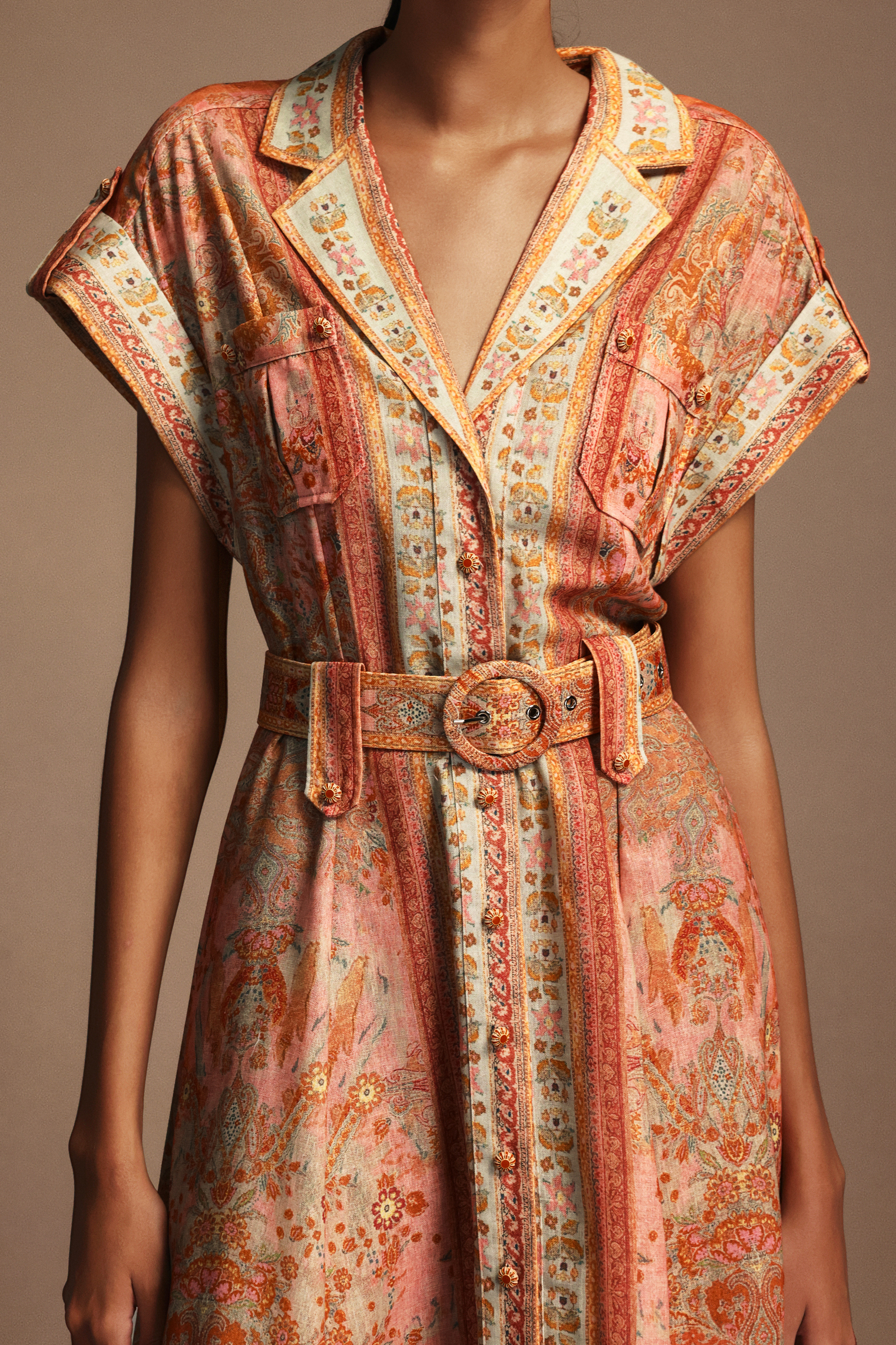 Vleah V-Neck Short Sleeves Floral Printed Midi Dress