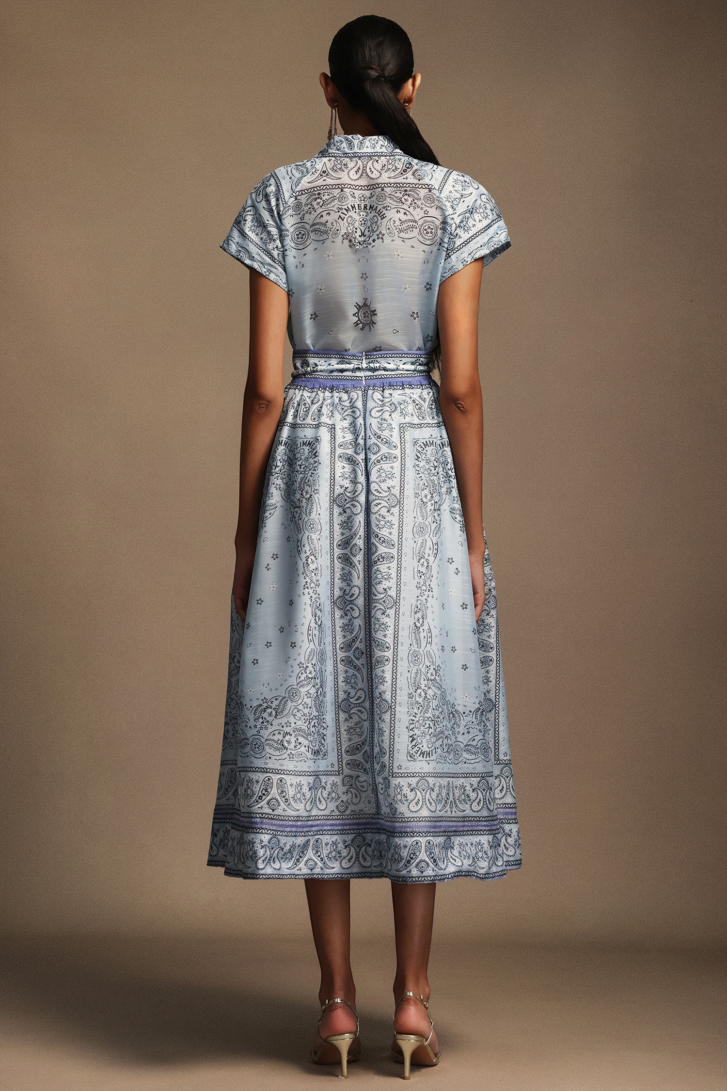 Jacey Sleeveless Short Sleeves Floral Printed Midi Dress
