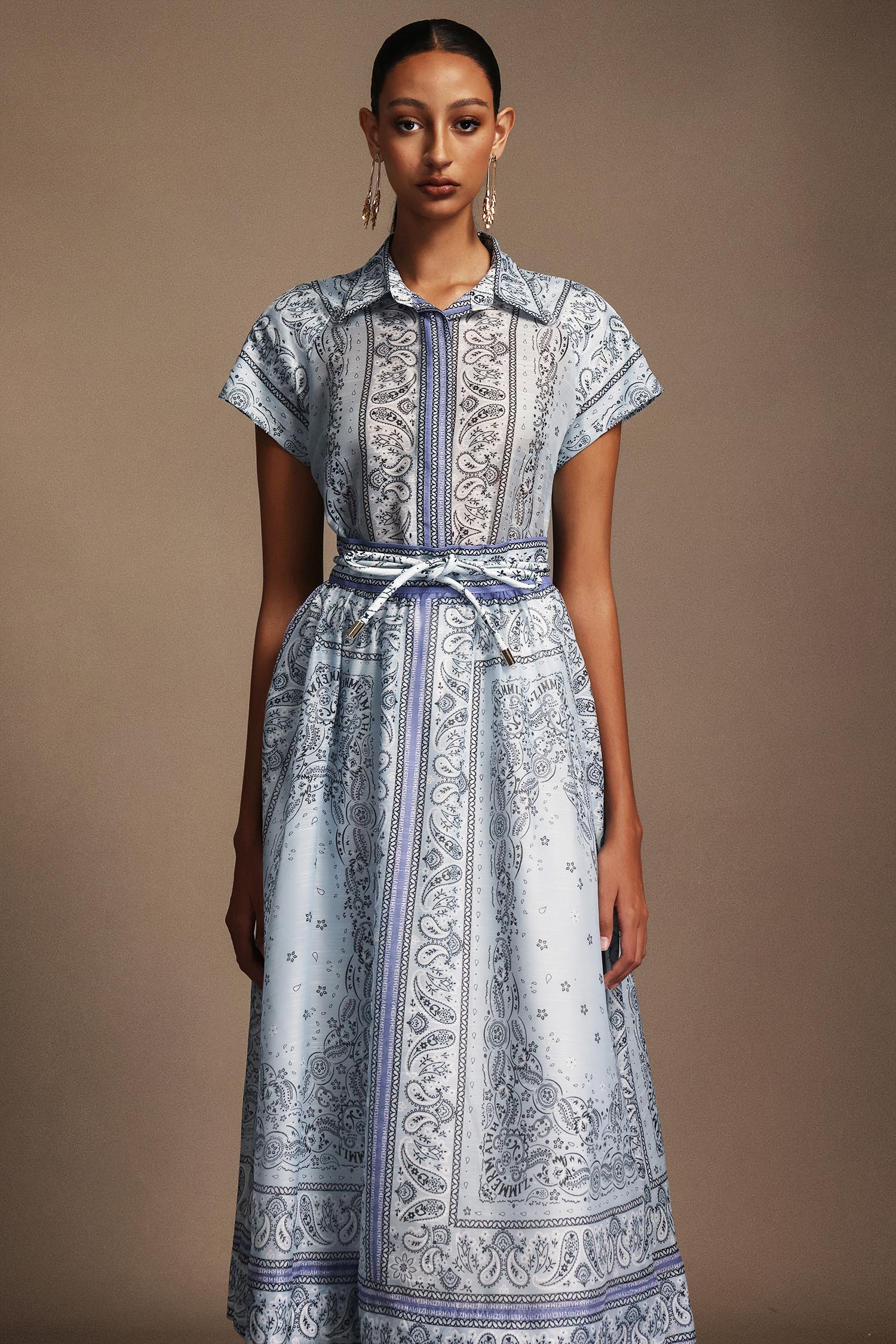 Jacey Sleeveless Short Sleeves Floral Printed Midi Dress