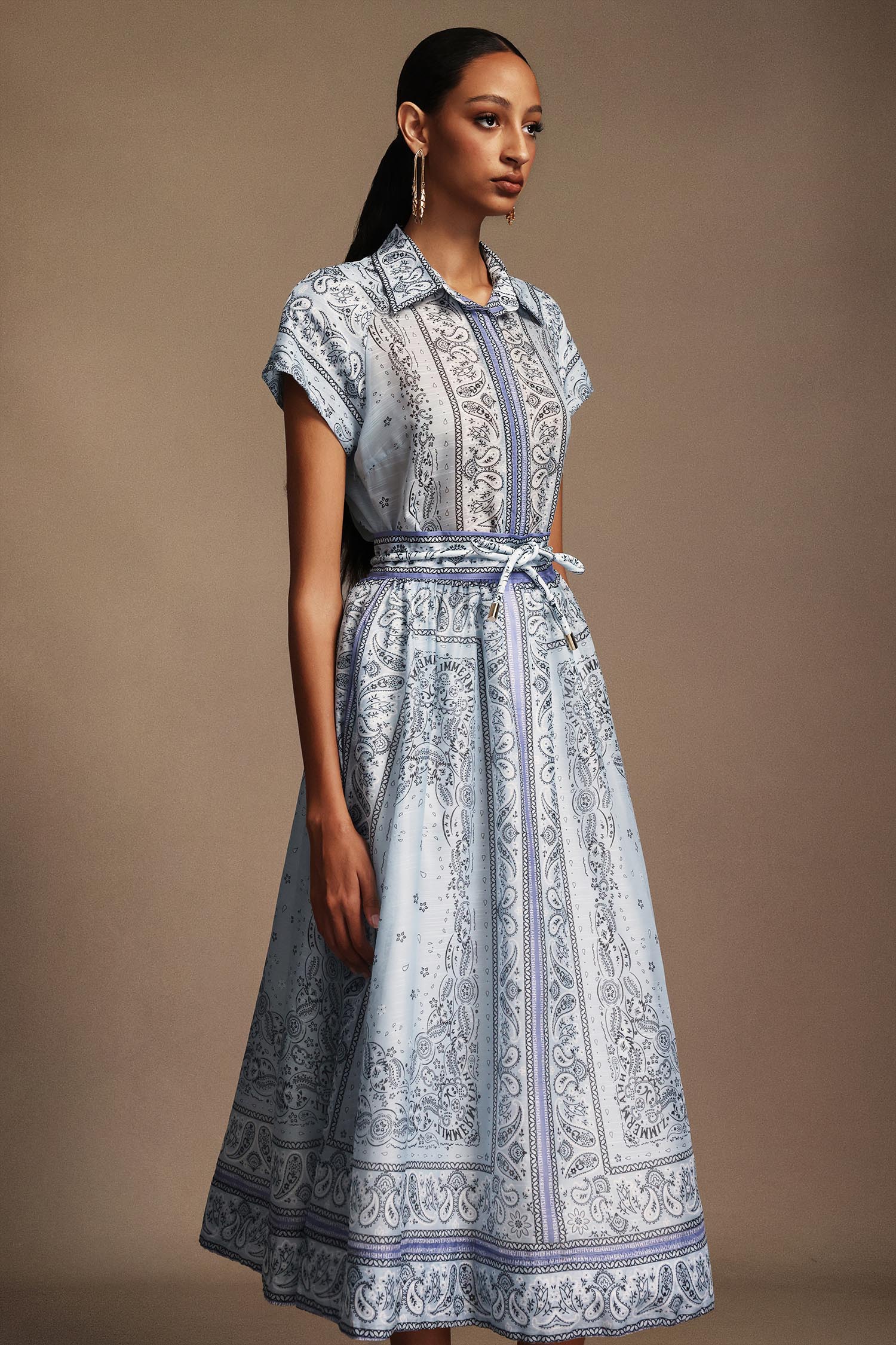 Jacey Sleeveless Short Sleeves Floral Printed Midi Dress