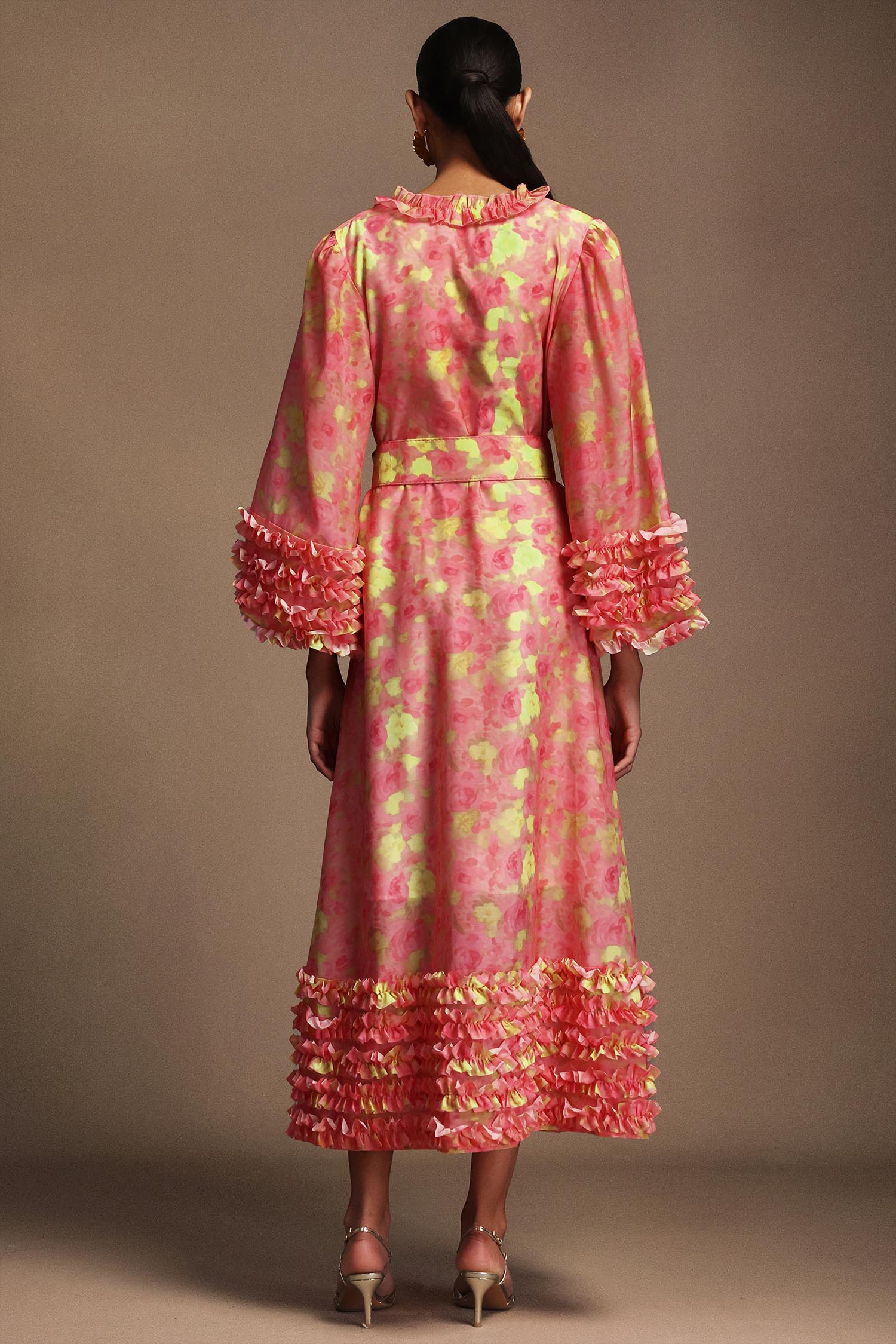 Iresa V-Neck Long Sleeves Floral Printed Maxi Dress