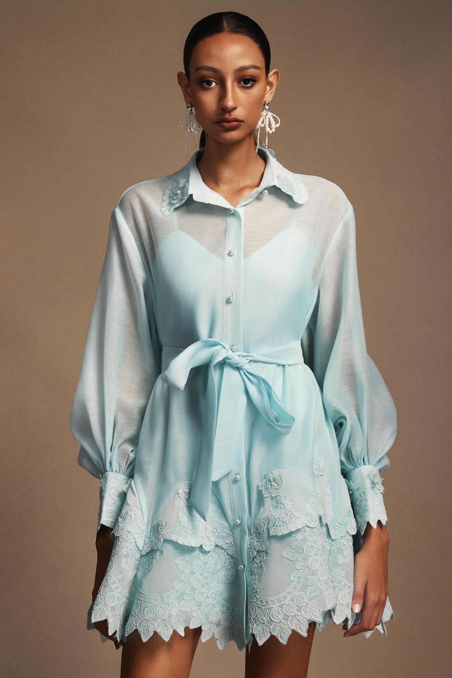 Lucifa Long Sleeves Lace Mini Dress